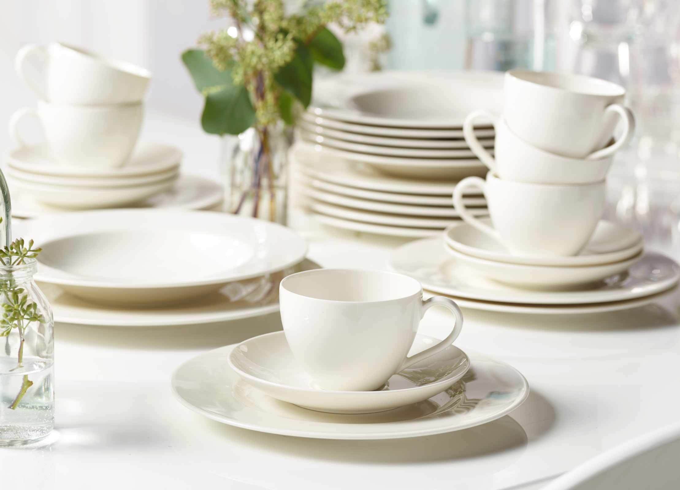 vivo Villeroy & Boch Group Geschirr-Set »Starter Set Basic White 18er Set weiß«