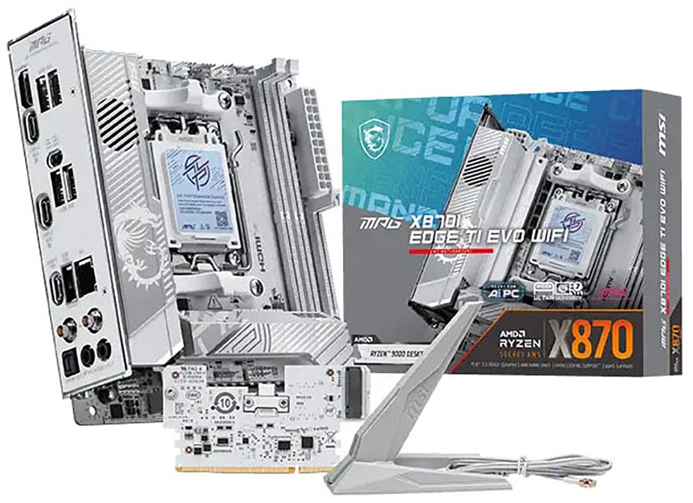 MSI Mainboard "MPG X870I EDGE TI EVO WIFI", B:17cm H:6,1cm T:17cm'weiß, Mainboards