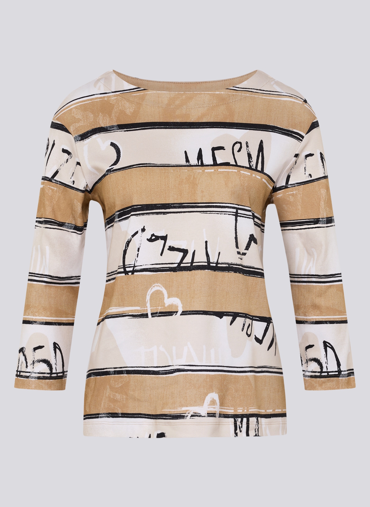 Rabe 3/4-Arm-Shirt mit All-Over Schriftzüge