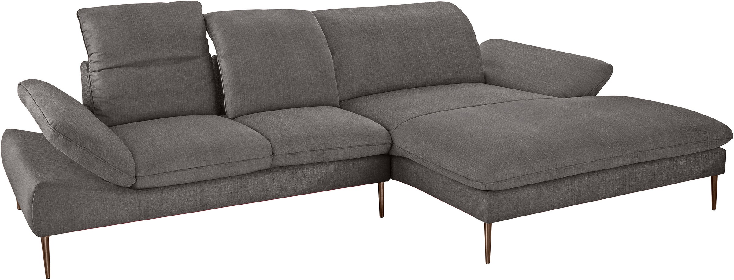 W.SCHILLIG Ecksofa »enjoy&MORE, Designsofa, bequem, zeitlos und elegant, L-Form«, Sitztiefenverstellung, Füße bronze pulverbeschichtet, Breite 310 cm