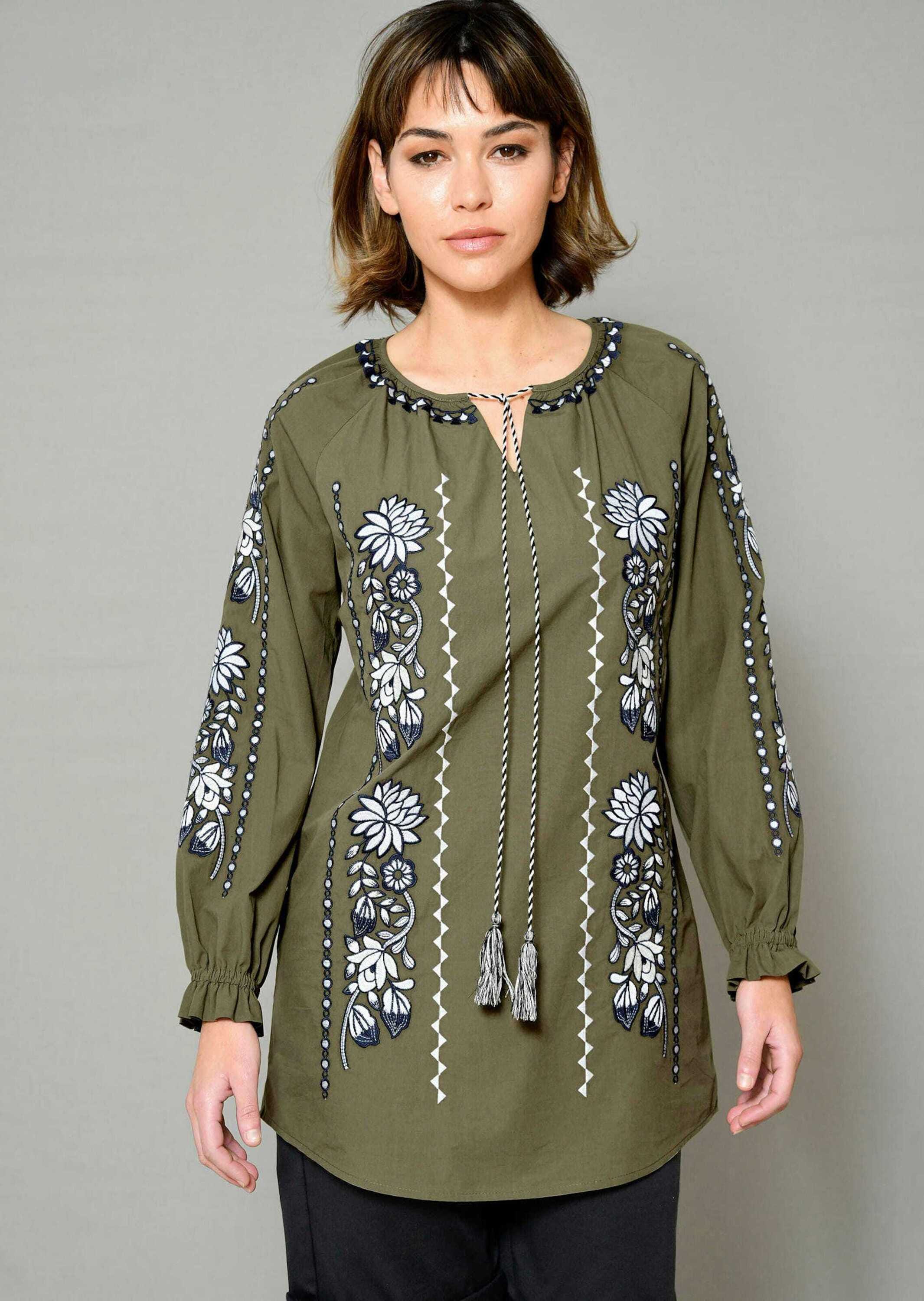 Alba Moda Tunika »Tunika Tunika mit Blumenstickerei«