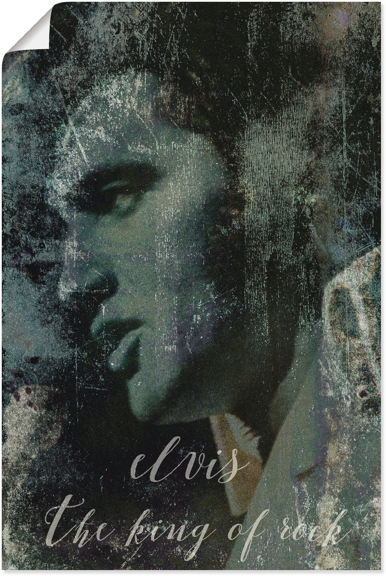 Artland Wandbild "Elvis the King", Musiker, (1 St.), als Alubild, Outdoorbild, Leinwandbild, Poster, Wandaufkleber