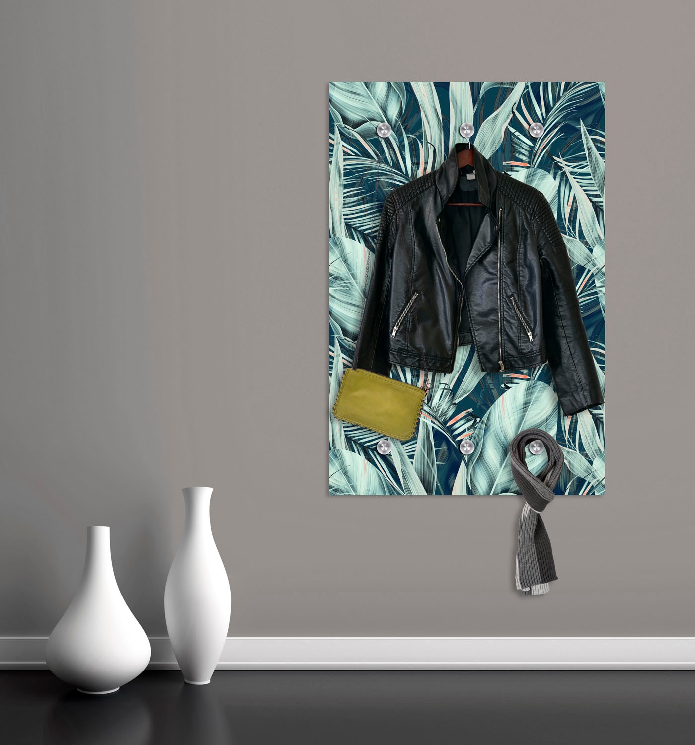 queence Garderobenleiste »Dschungel«, mit 6 Haken, 80 x 120 cm