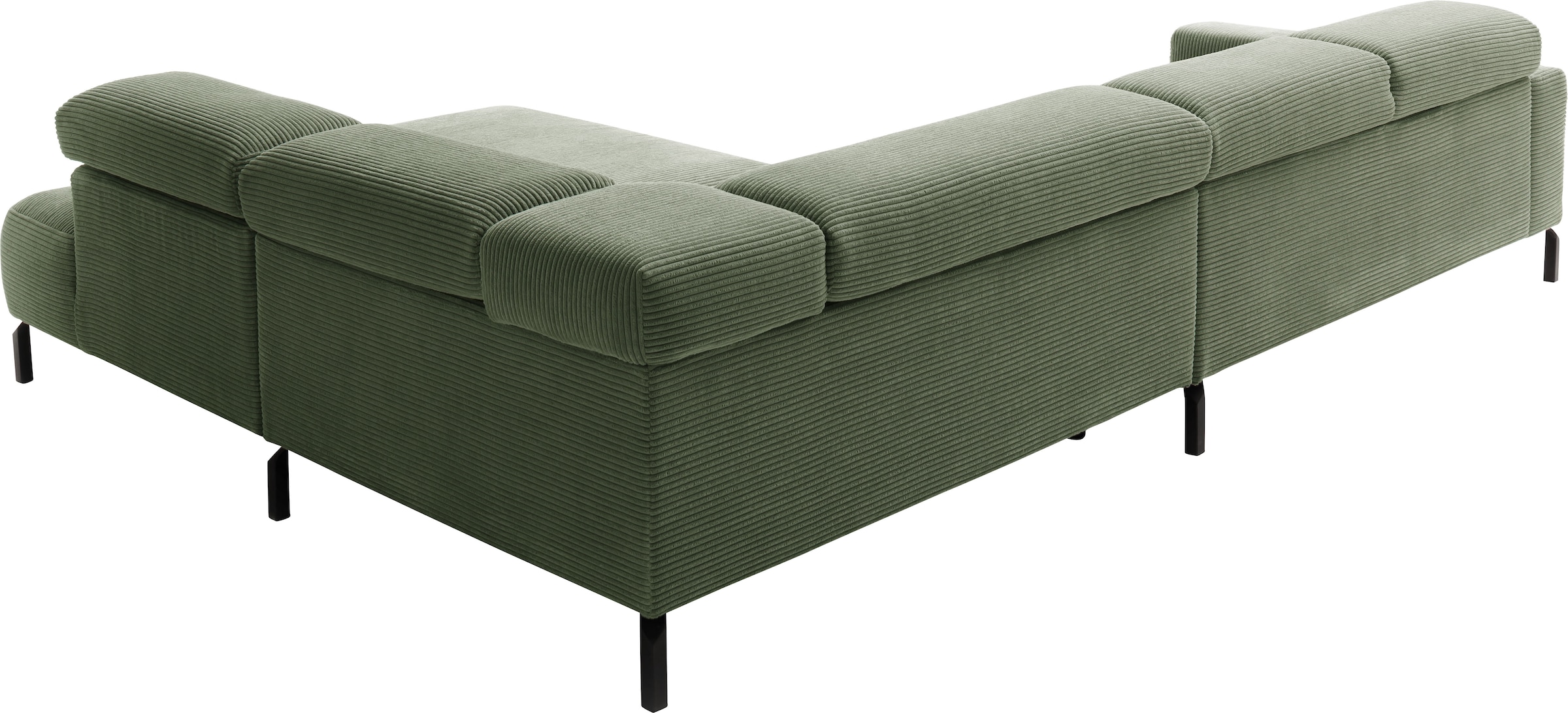 Home affaire Ecksofa »Antonelli, L-Form,  inkl. Kopfteilverstellung, Breite 312 cm« ohne Sitztiefenverstellung, in Cord, oliv