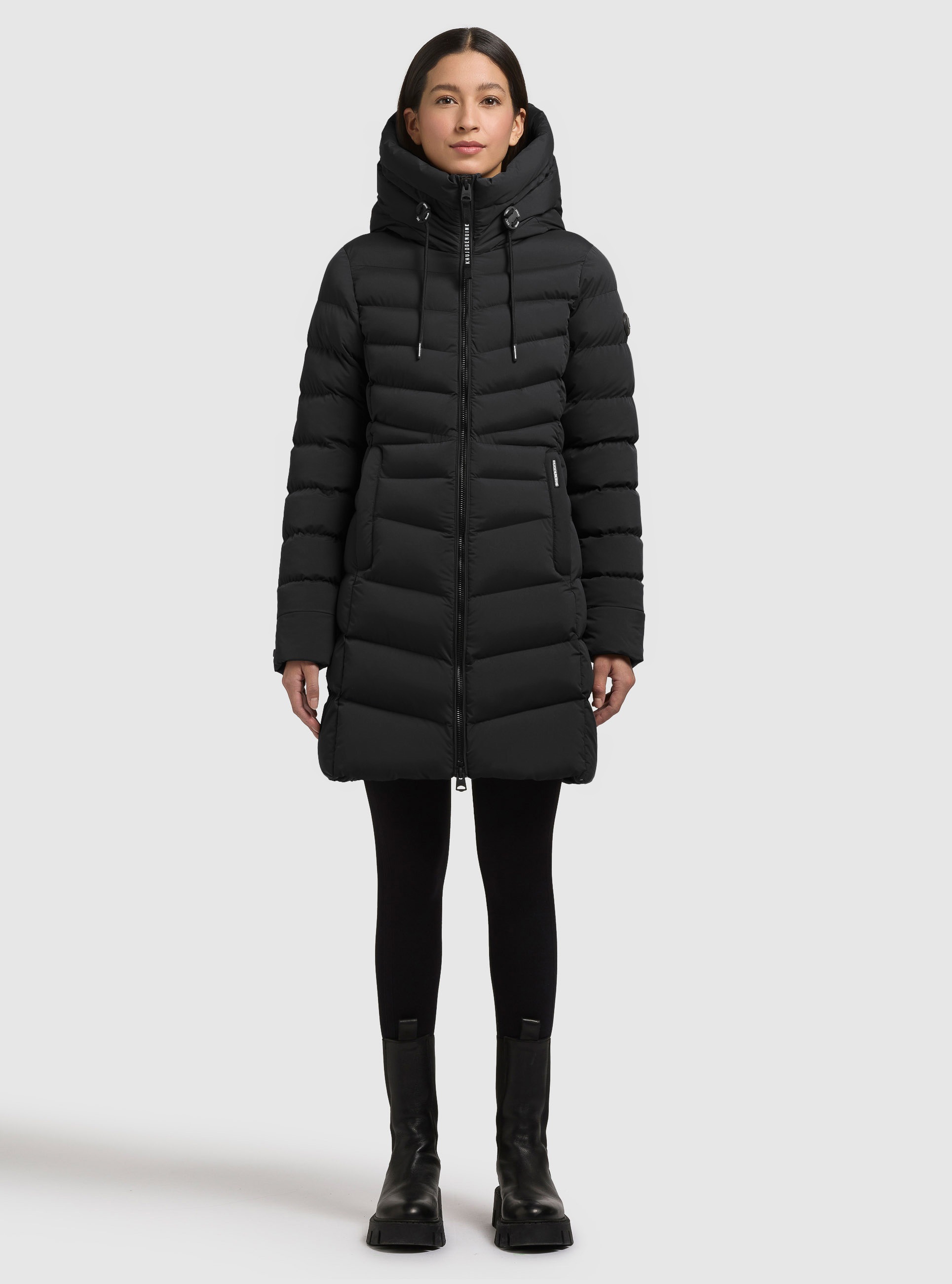 KHUJO Damen Steppmantel "TUHANI5"schwarz, Gr. M, unifarben, 100% Polyester, Mäntel