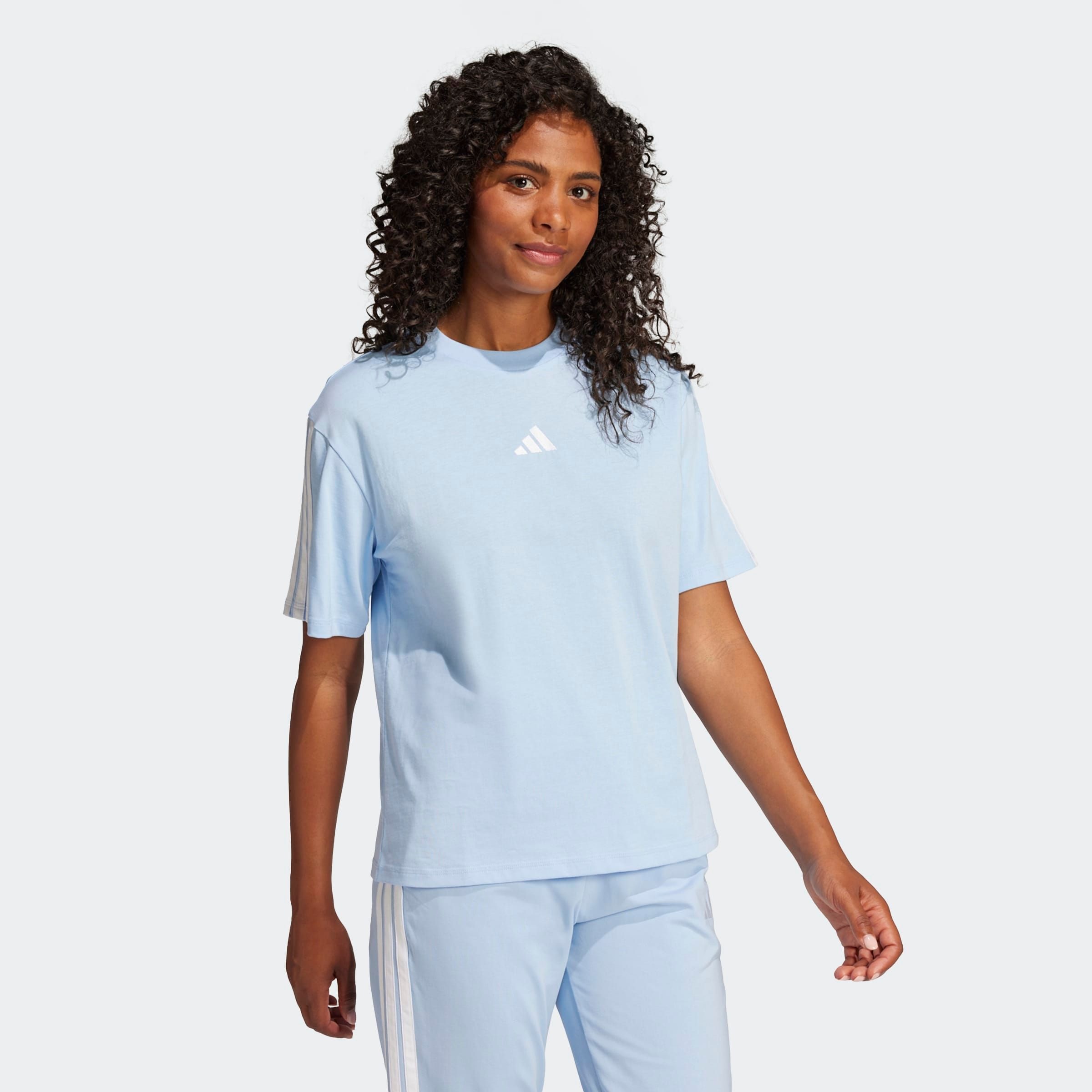 adidas Sportswear T-Shirt "ESSENTIALS 3-STREIFEN BOYFRIEND" lockere Passfor günstig online kaufen