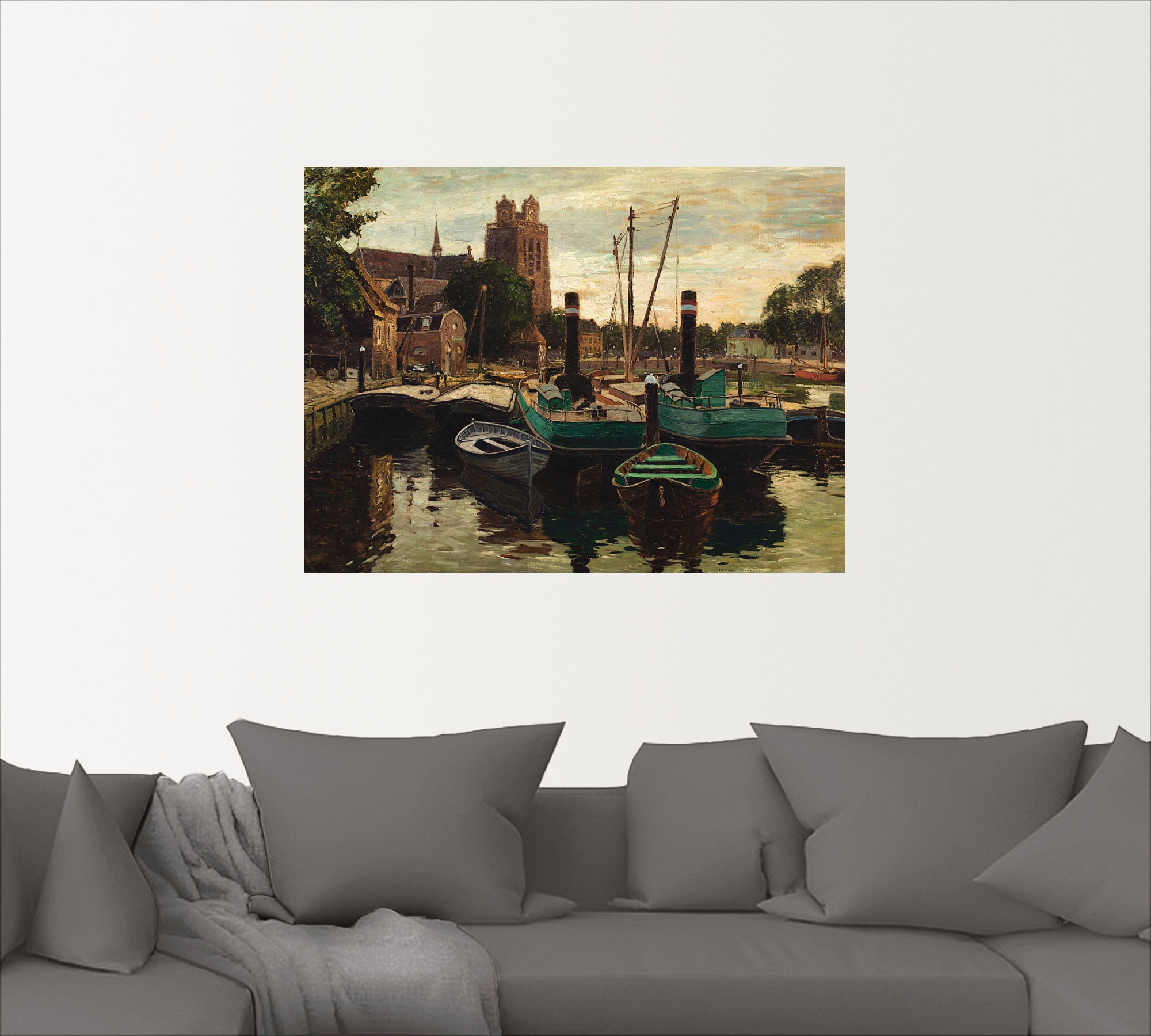 Black Friday Artland Wandbild »Abend in Dordrecht. 1902-1910«, Boote &  Schiffe, (1 St.), als Leinwandbild, Wandaufkleber oder Poster in versch.  Größen | BAUR