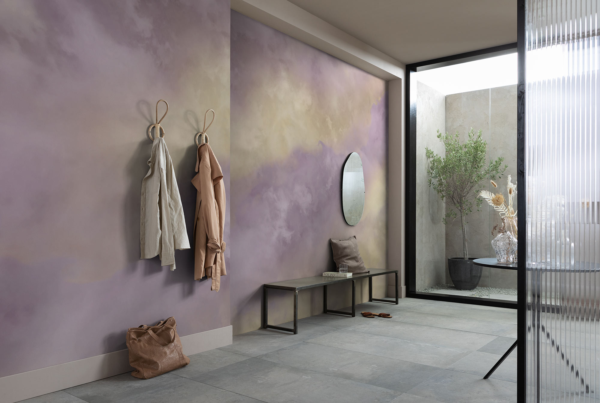 Komar Fototapete "Komar Vlies Fototapete - Lavender clouds - Größe 350 x 250 cm" bedruckt glatt