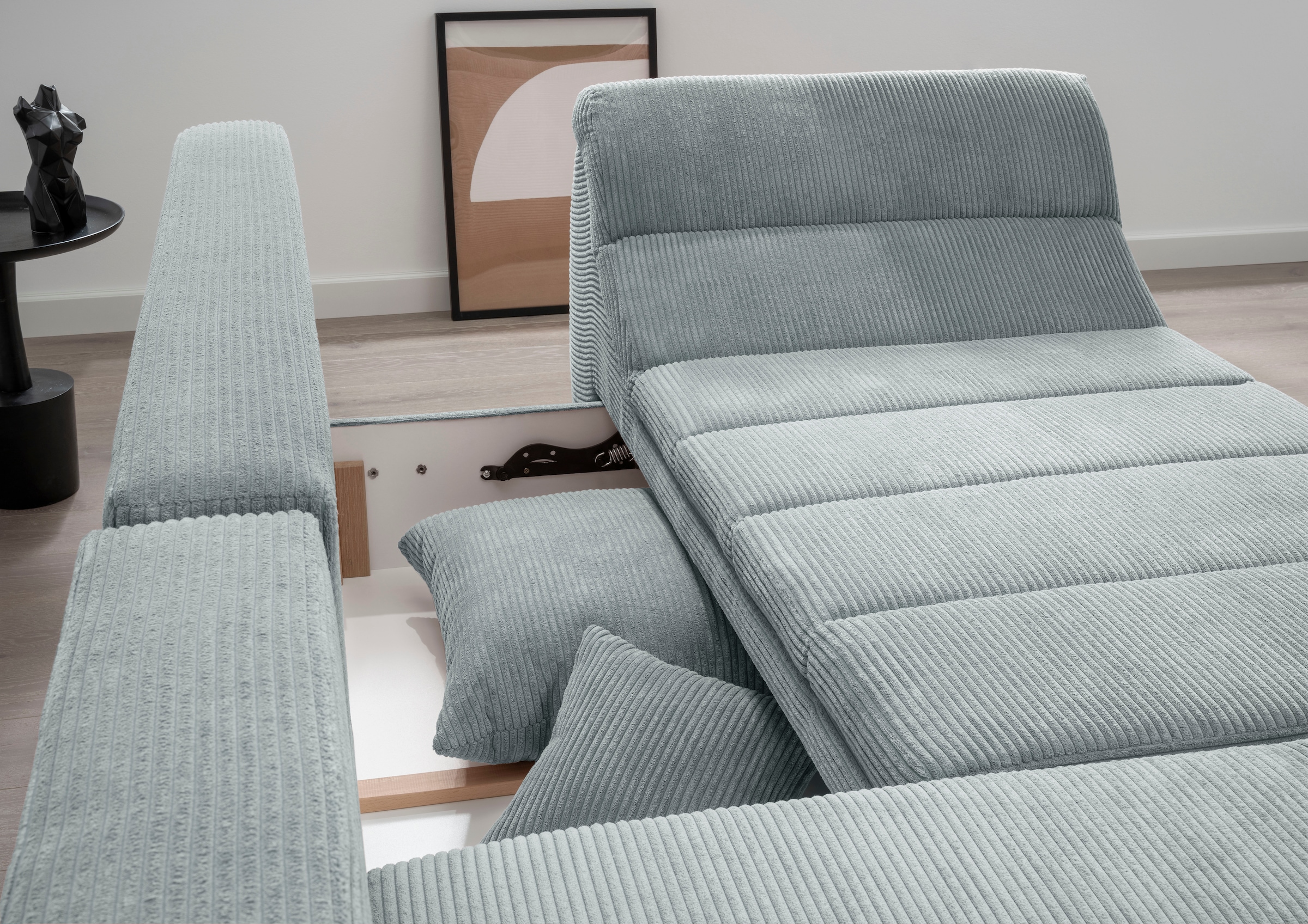 INOSIGN Ecksofa »Imola elegant und bequem, aktuelle Steppung im Sitz, L-Form«, wahlweise mit Bettfunktion