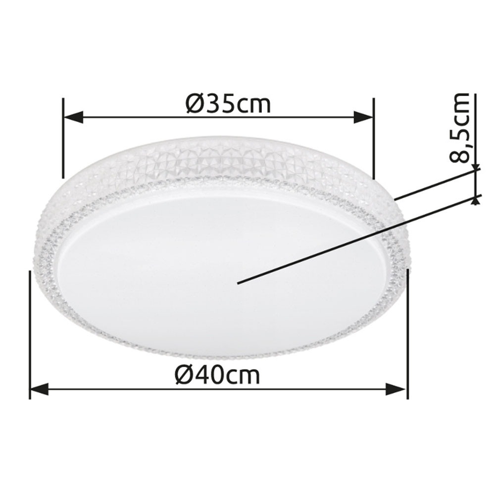 GLOBO LIGHTING Deckenleuchte »OVI« LED-Modul 1 Stk. Deckenleuchte Weiß, Opal/Glas Kristalle, dimmbar, LED 22W