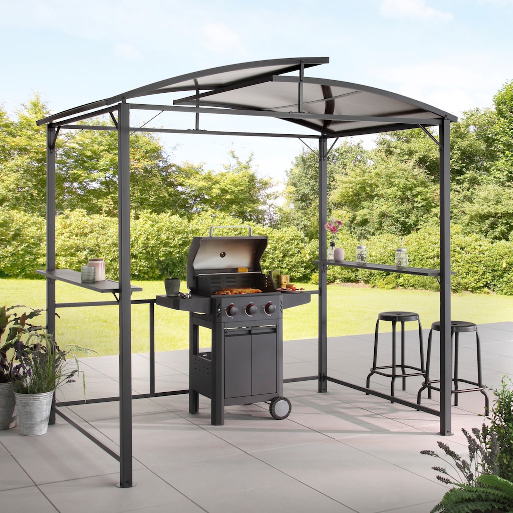 KONIFERA Grillpavillon »Roma«, BxT: 250x140 cm, Stahlgestell, Polycarbonat-Dachplatten