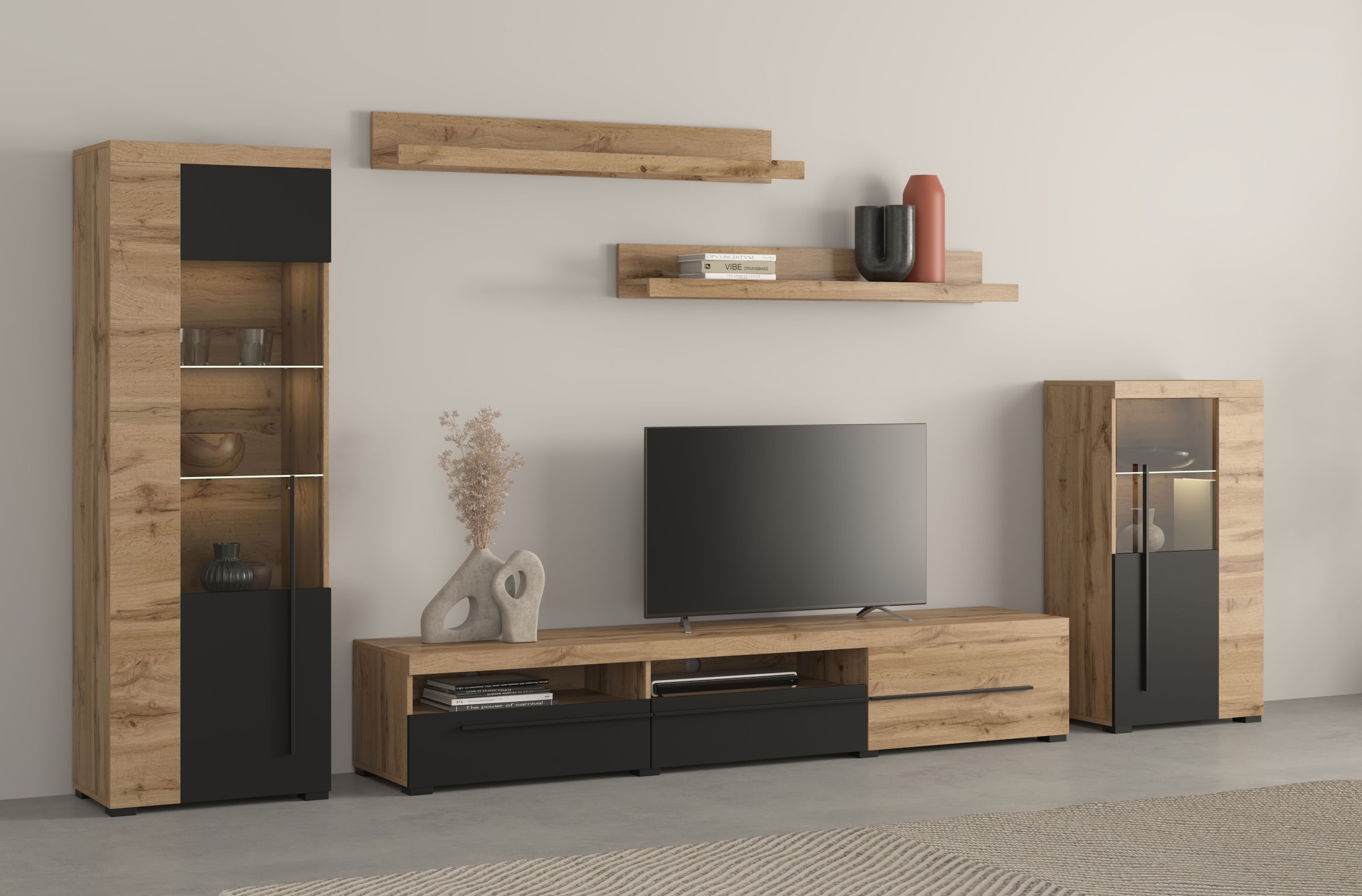 OTTO home "Roger,Breite 270 cm moderne Mediawand ohne Beleuchtung" Set, 5 S günstig online kaufen