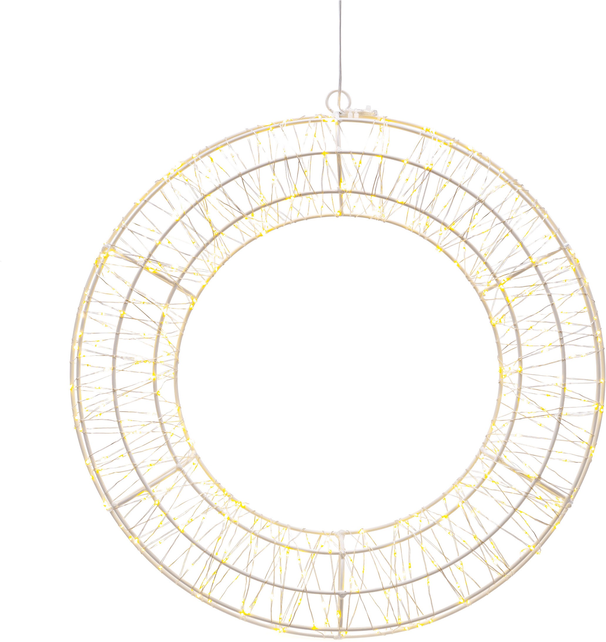 OTTO home LED Dekolicht »LED Dekokranz GENNIA« LED-Modul 1 Stk. Warmweiß IP44, Metall, starke LED-Dichte, 3 m Zuleitung