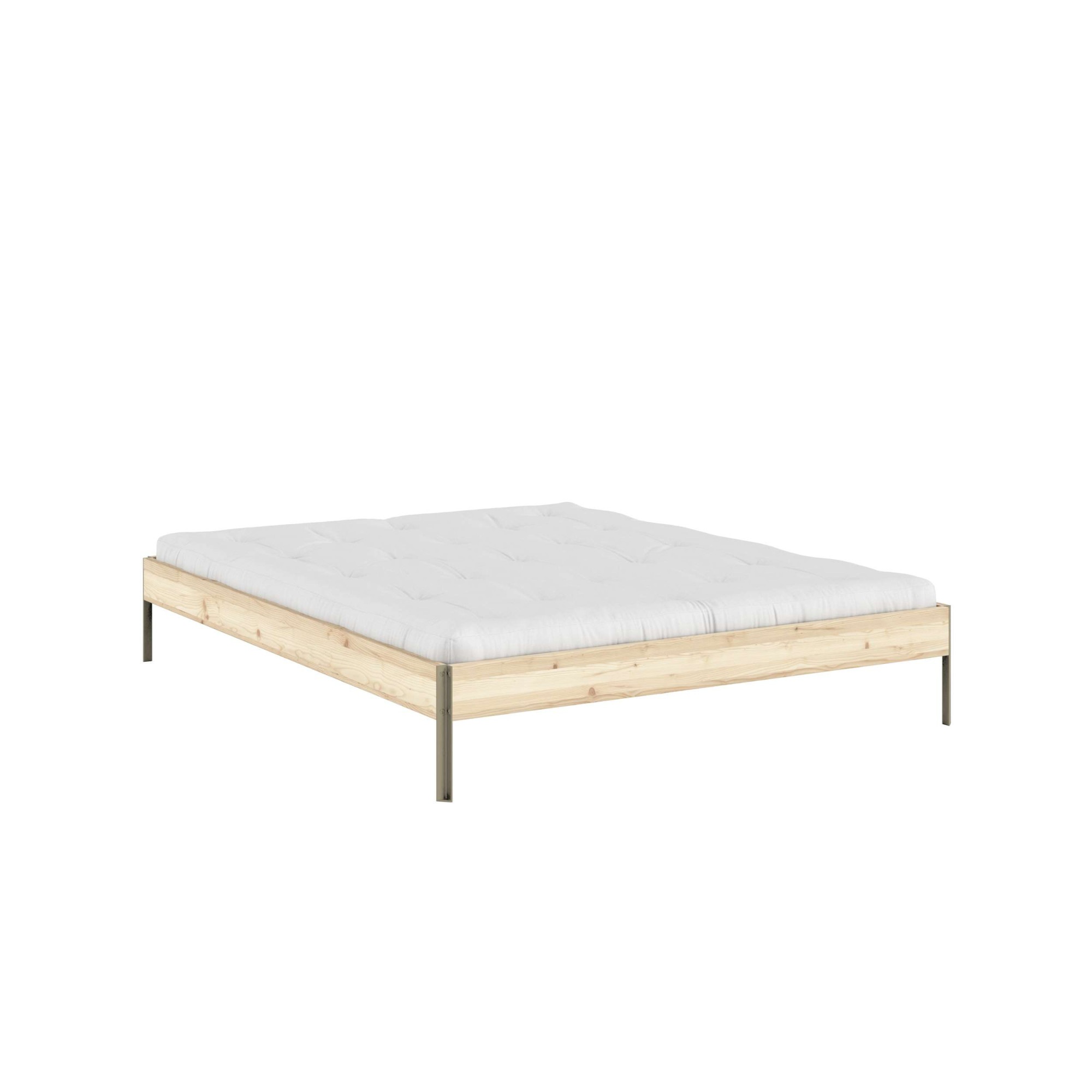 Bettgestell KARUP DESIGN, B:166cm H:34cm L:206cmraw, sage grün, Betten, "CORE BED Bodenbett, Holzrahmen, Futonbett, Jugendbett, Holzbett",