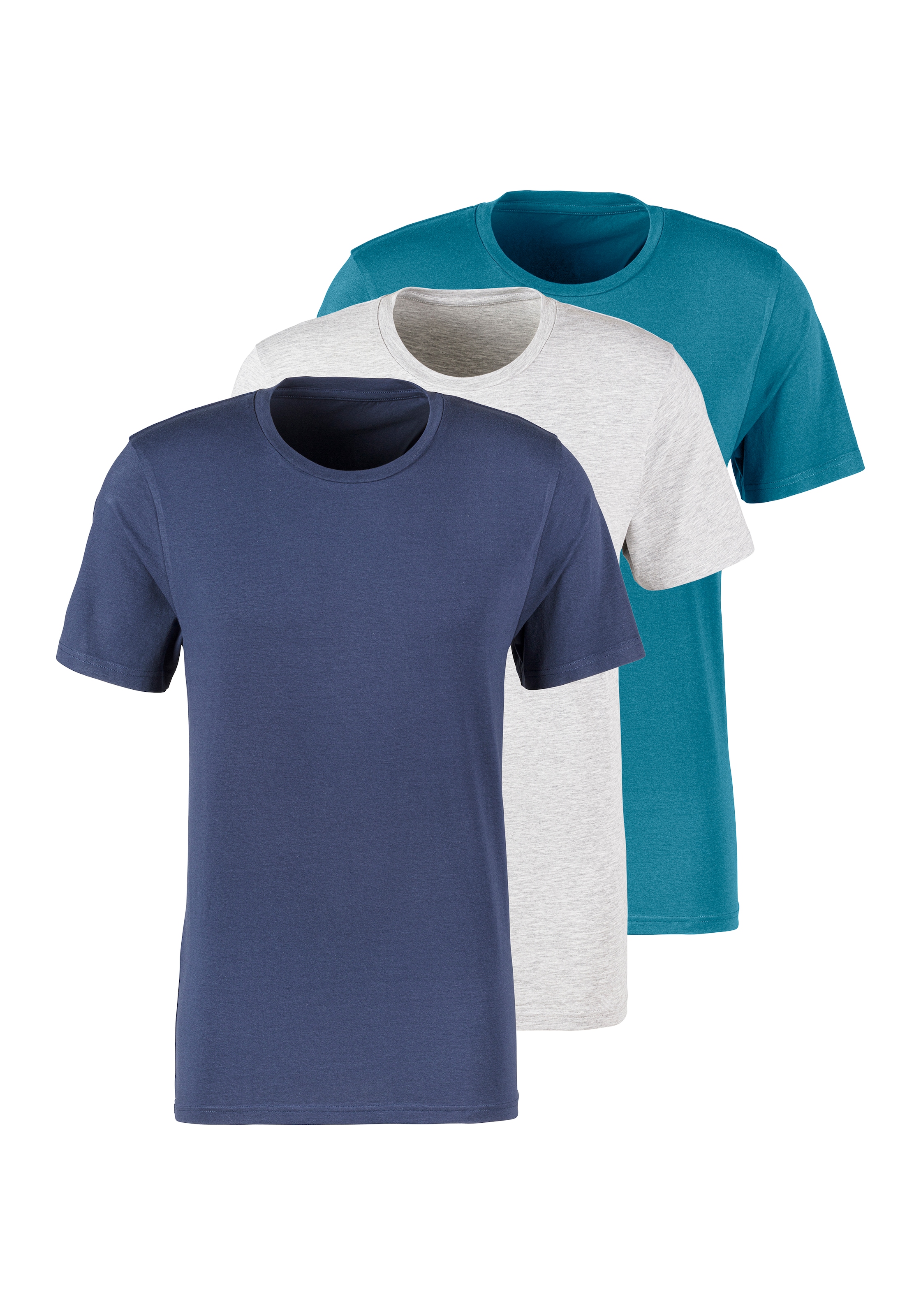 Bruno Banani T-Shirt Packung, 3 Stk. tlg. mit Rundhals-Ausschnitt günstig online kaufen