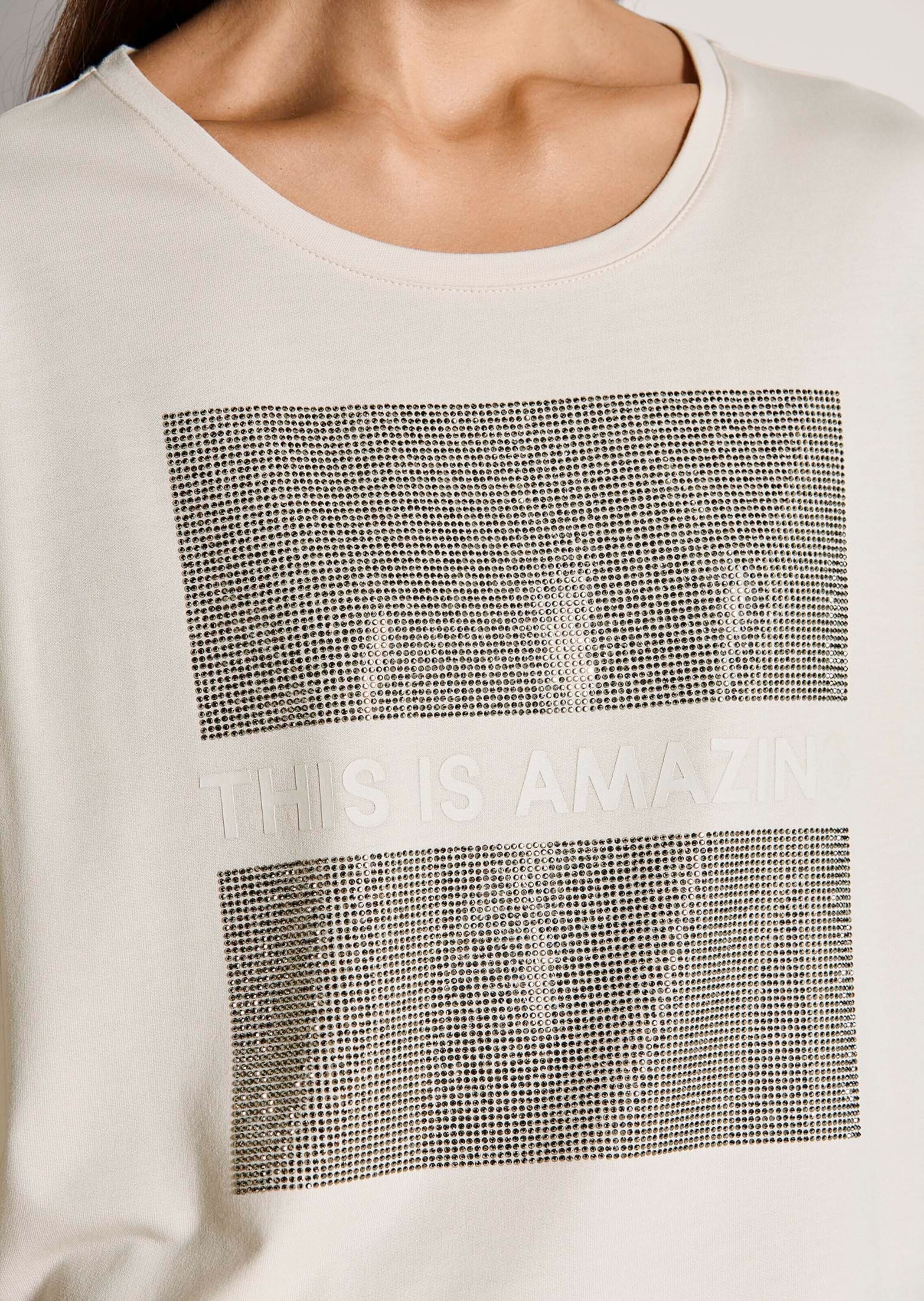 MADELEINE Kurzarmshirt »Shirt Oversized Shirt mit Print, Kurzarm« Motiv mit Strasssteinen