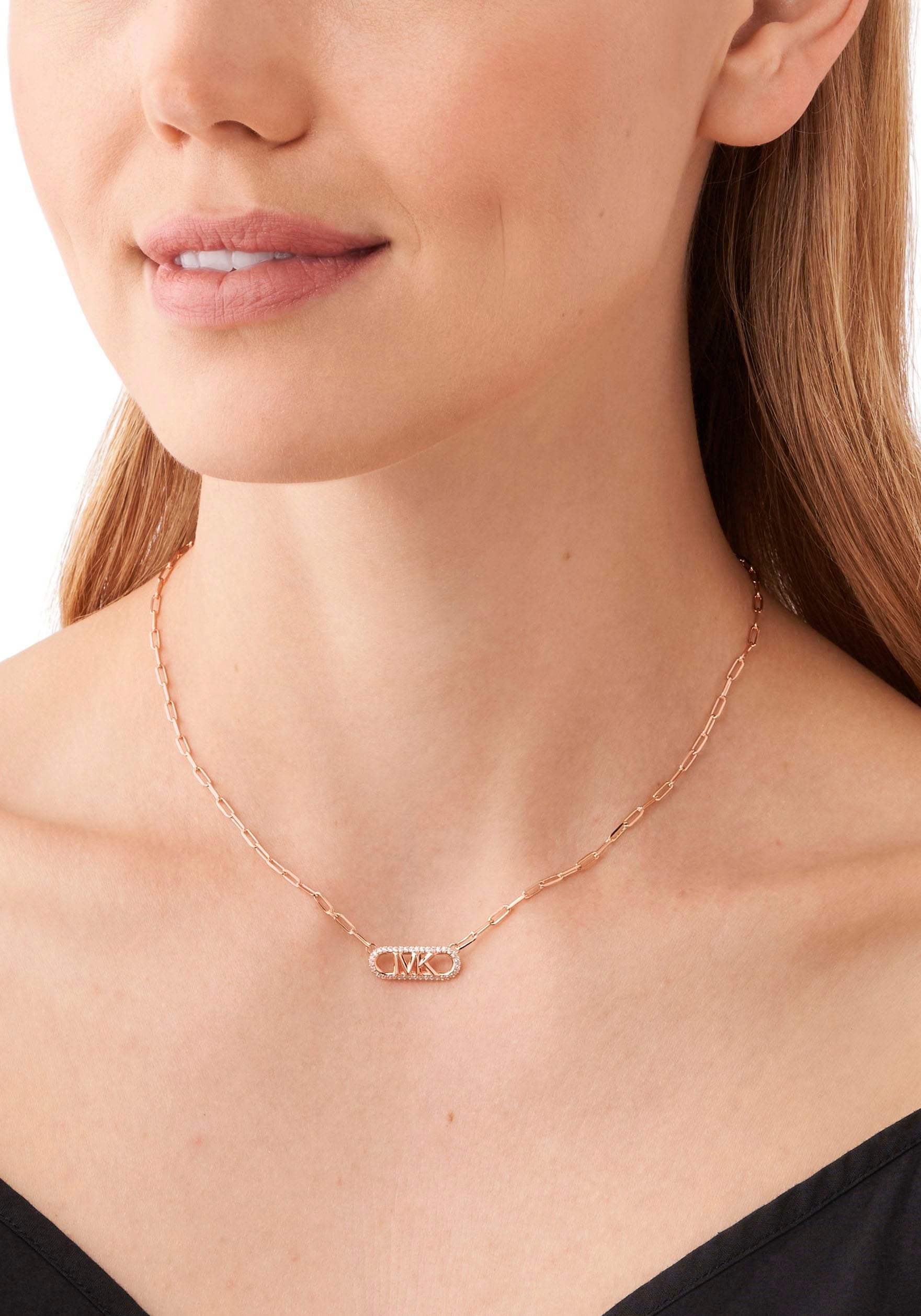 MICHAEL KORS Kette mit Anhänger »PREMIUM, EMPIRE, OVAL, MKC1655CZ«, mit Zirkonia (synth.)