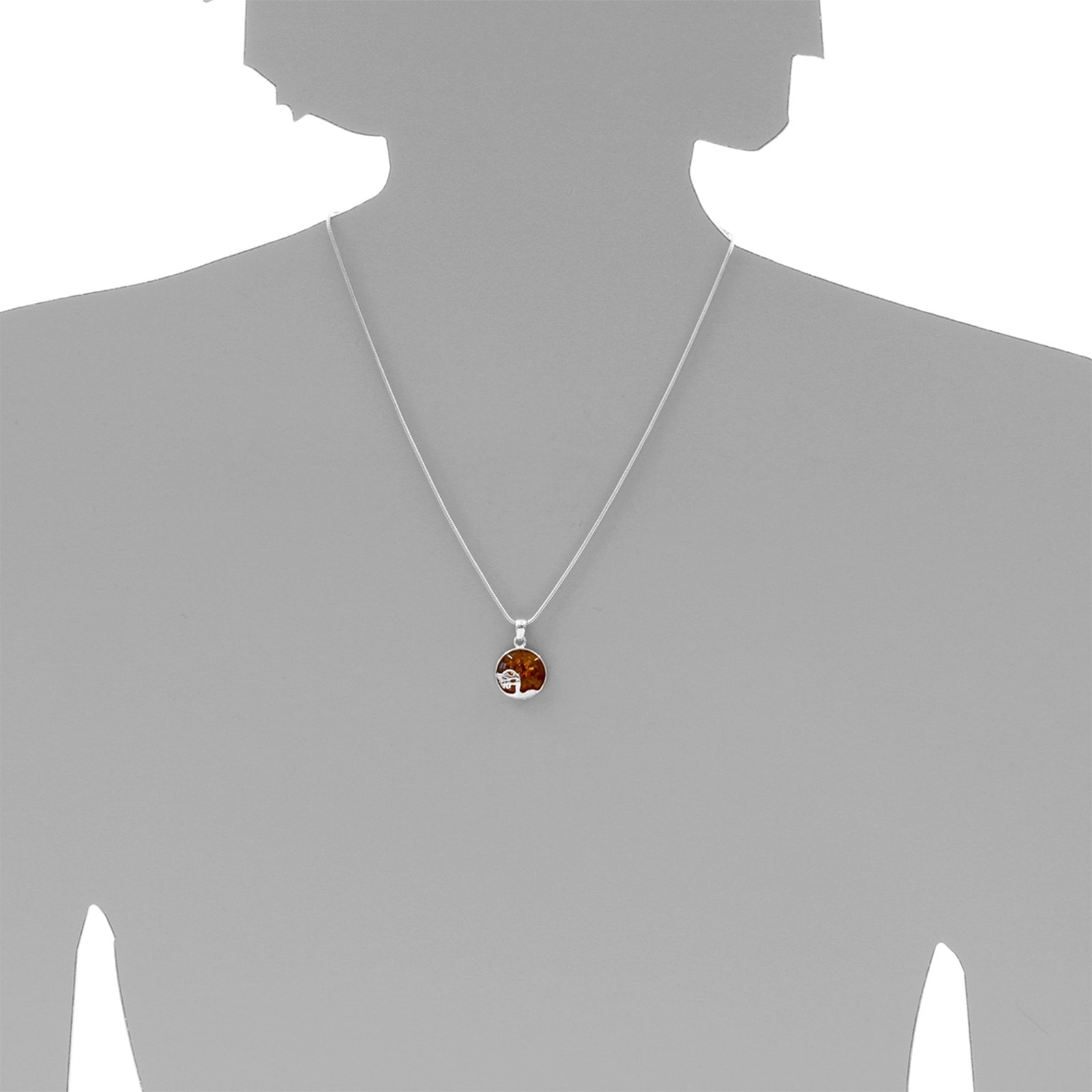 OSTSEE-SCHMUCK Kettenanhänger »- Windflüchter 16 mm - Silber 925/000 - Bernstein«