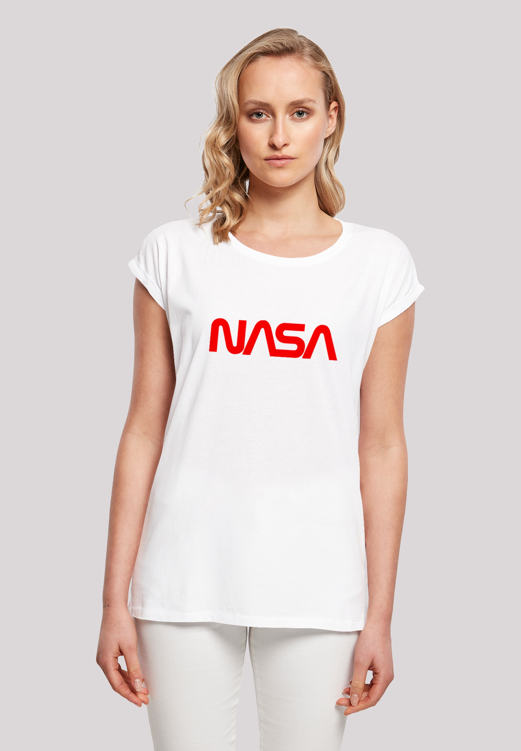 F4NT4STIC T-Shirt »NASA Modern Logo White«, Damen,Premium Merch,Regular-Fit,Kurze Ärmel,Bedruckt