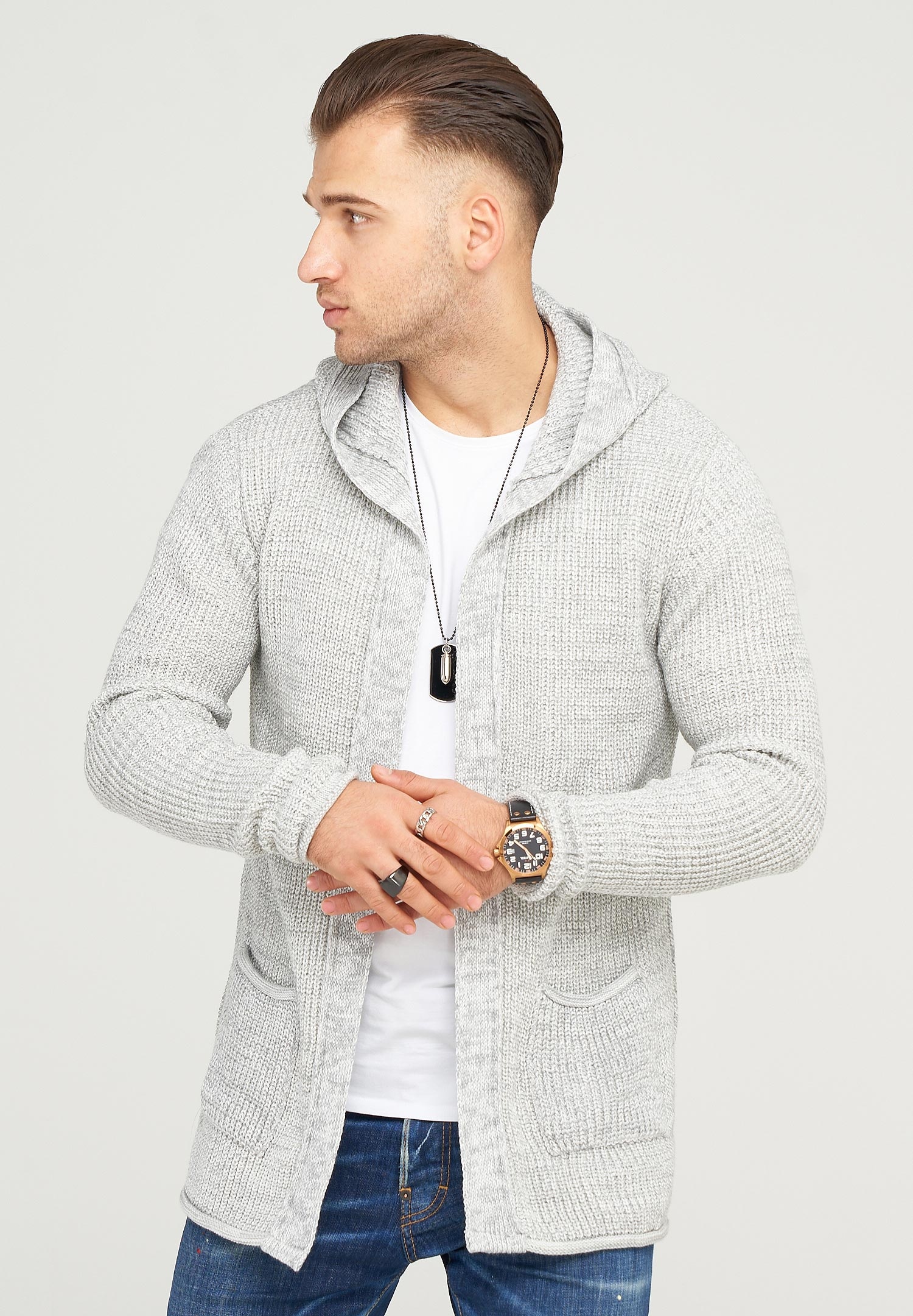 behype Strickjacke »NELIAN«, im Grobstrick-Stil