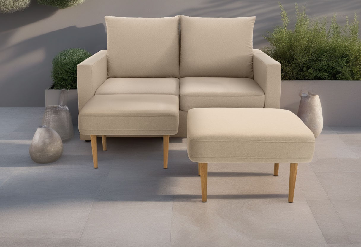 DOMO collection "Slunce, Outdoor-Raumwunder" 2-Sitzer inkl. 2 Hocker, Outdoor geeignet