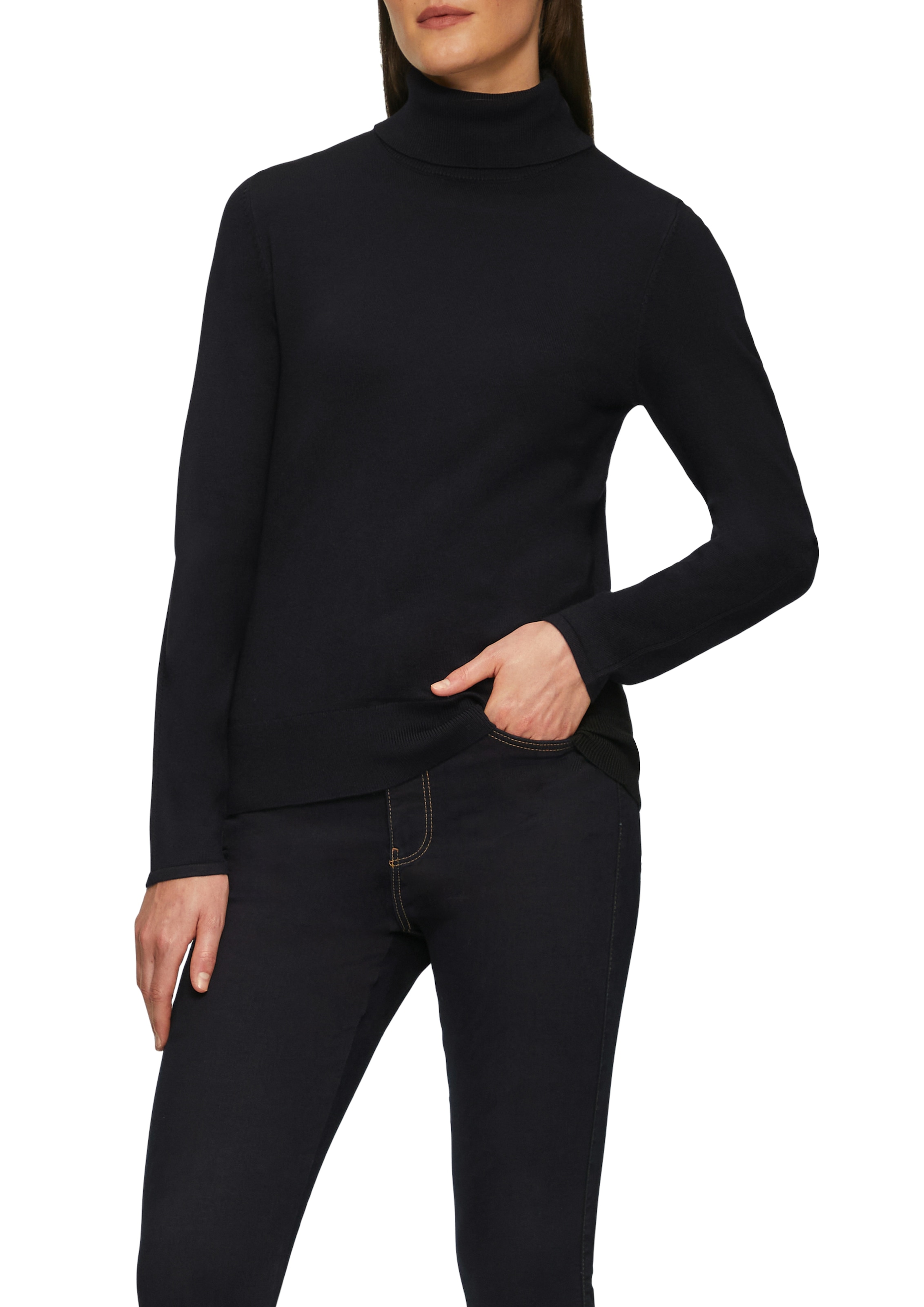 s.Oliver BLACK LABEL Rollkragenpullover, mit Rippbündchen