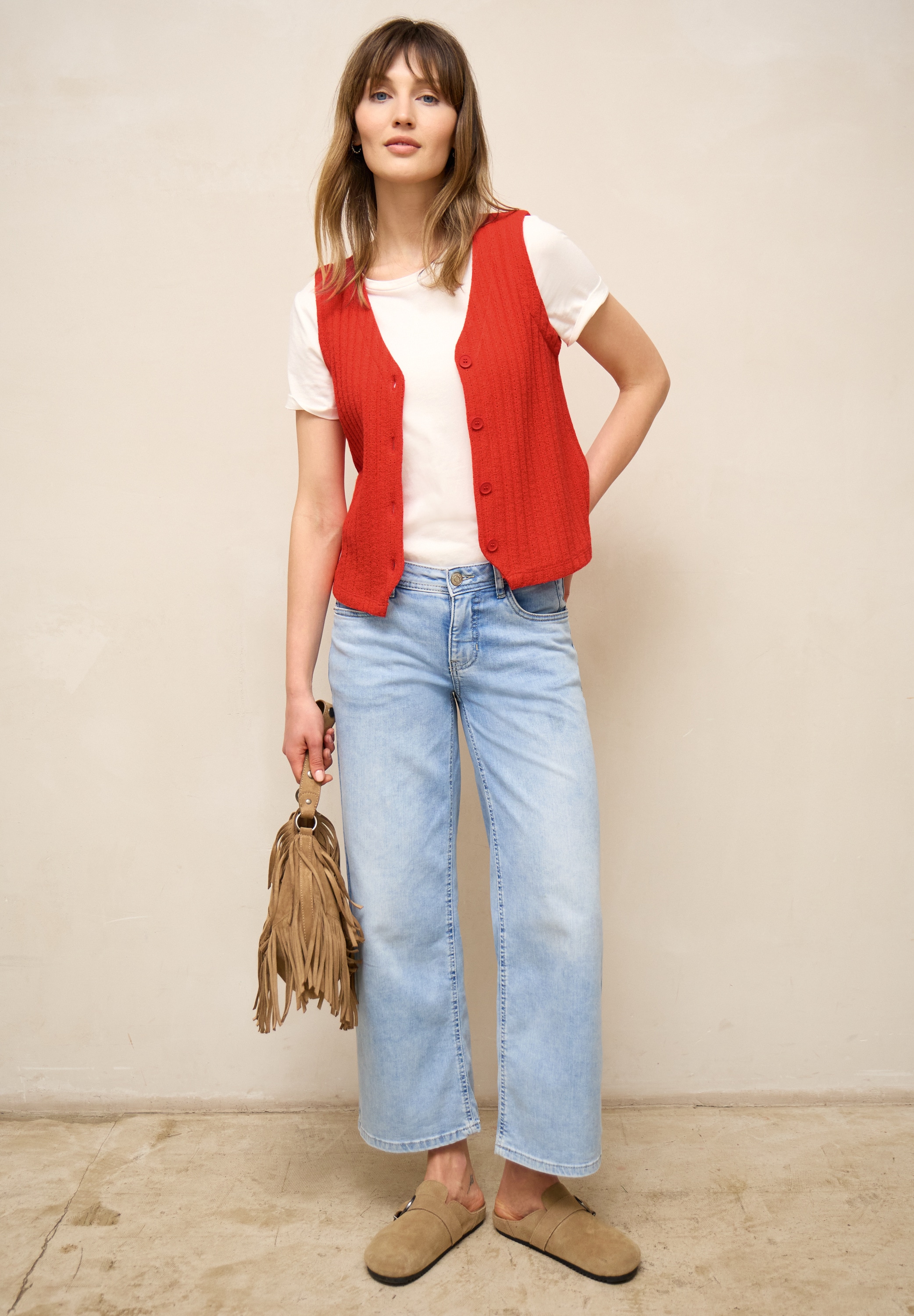 STREET ONE STUDIO Kurzweste im soften Baumwoll-Mix