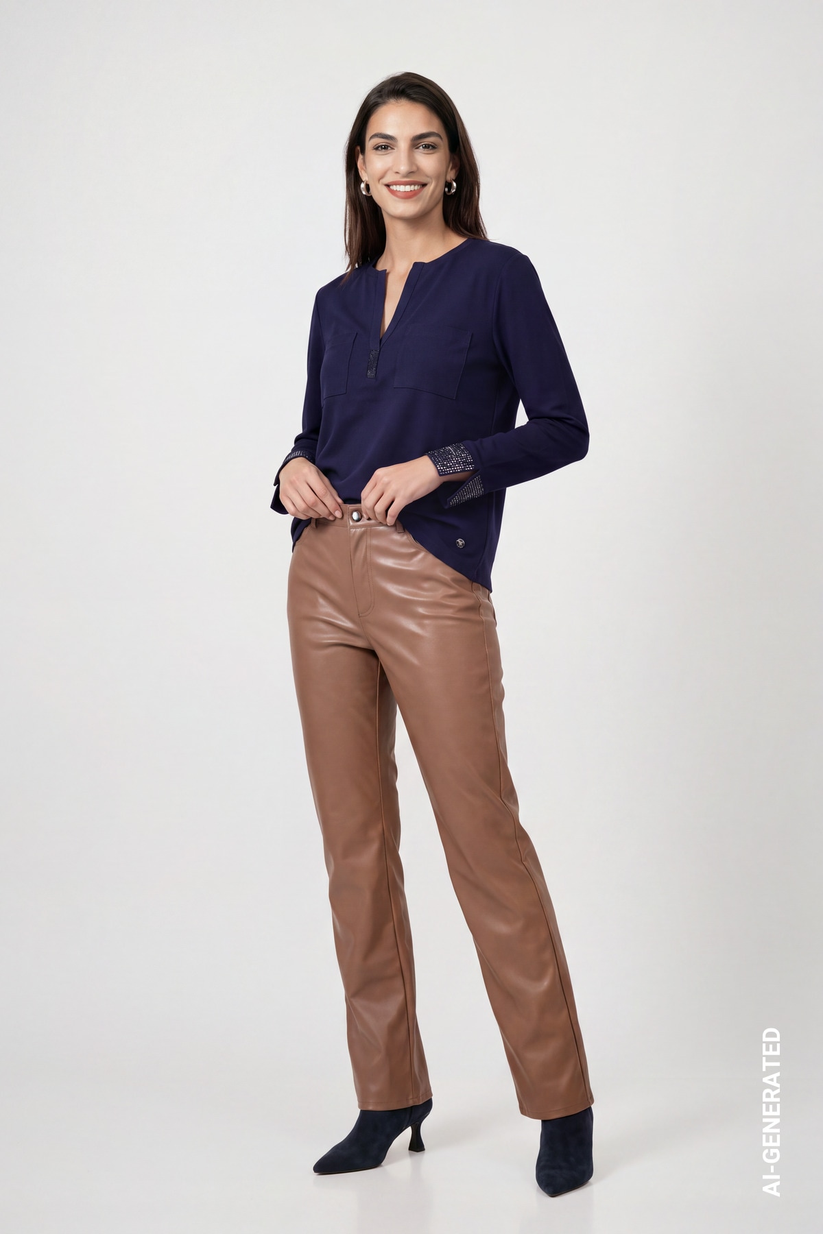 Monari Schlupfbluse »Schluse Basic Schmuckdetail« Regular fit mit V-Ausschnitt