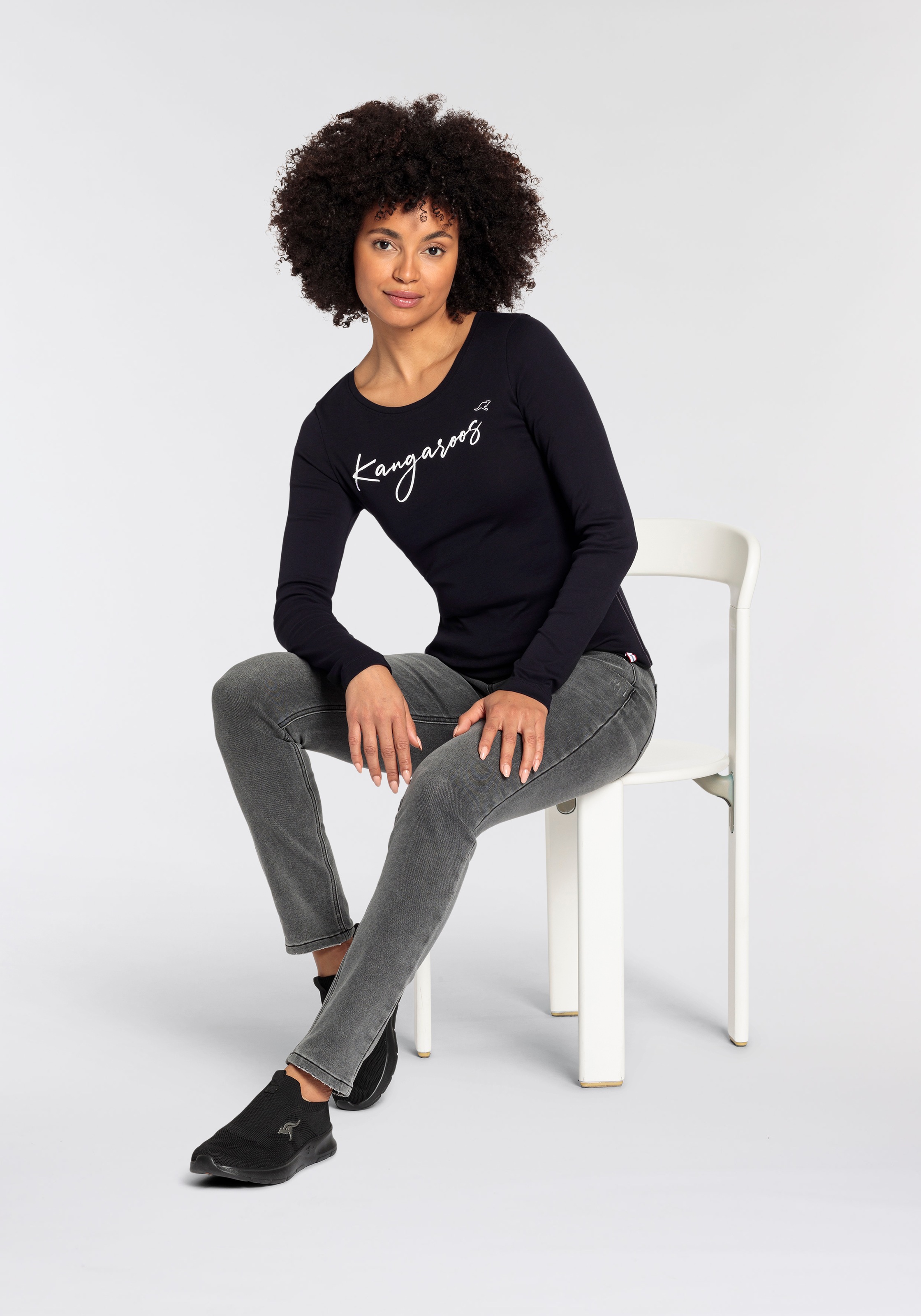 Thumbnail - KangaROOS Longsleeve Langarm, sehr figurbetont, aus Rippware, aus 100% Baumwolle