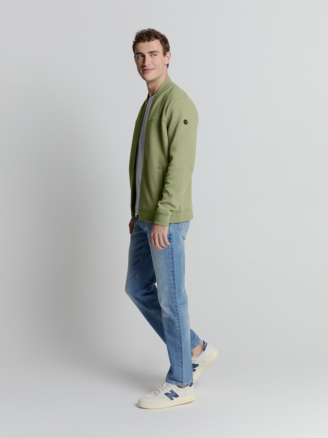 NO EXCESS Sweater »No Excess Jacquard sweatshirt mit Vollreißverschluss«