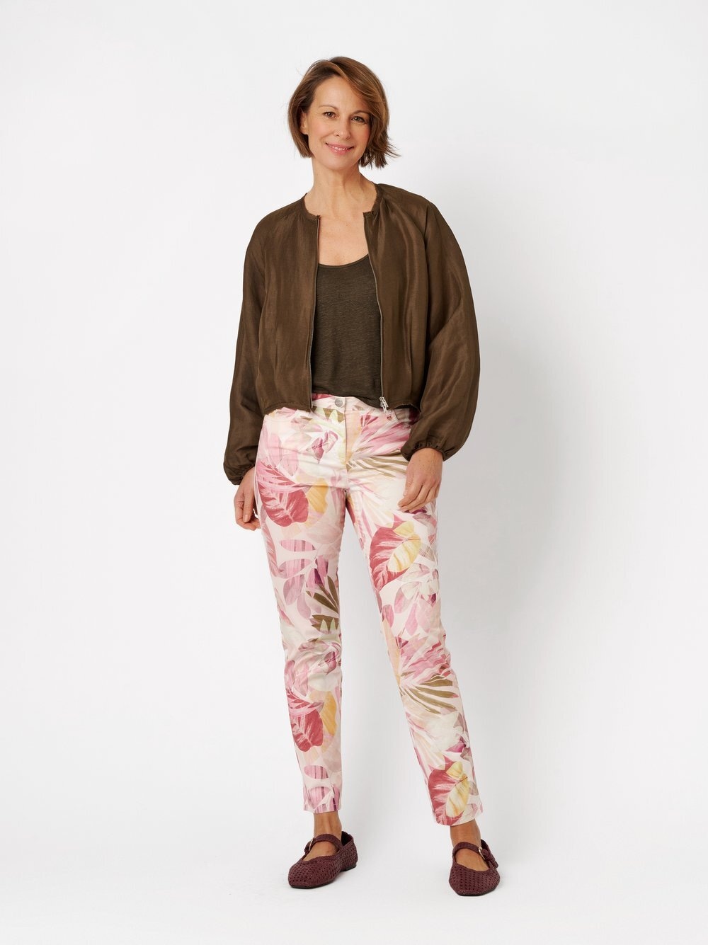 Relaxed Stretch-Hose »Meine beste Freundin 7/8«  mit kreativem Blumenmuster