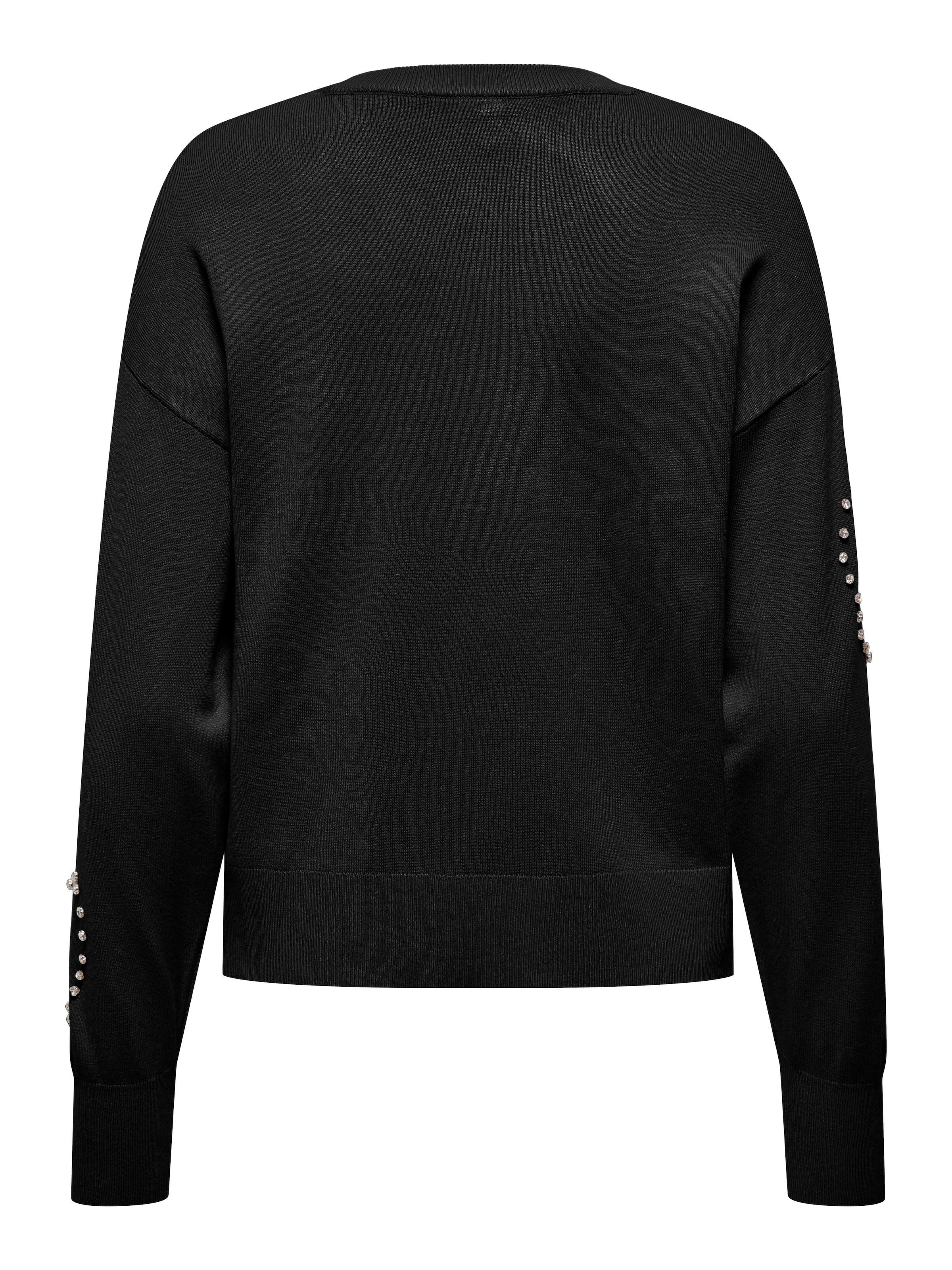 ONLY Rundhalspullover »ONLBEE LS HEART BLING O-NECK CC KNT« mit Glitzersteinen