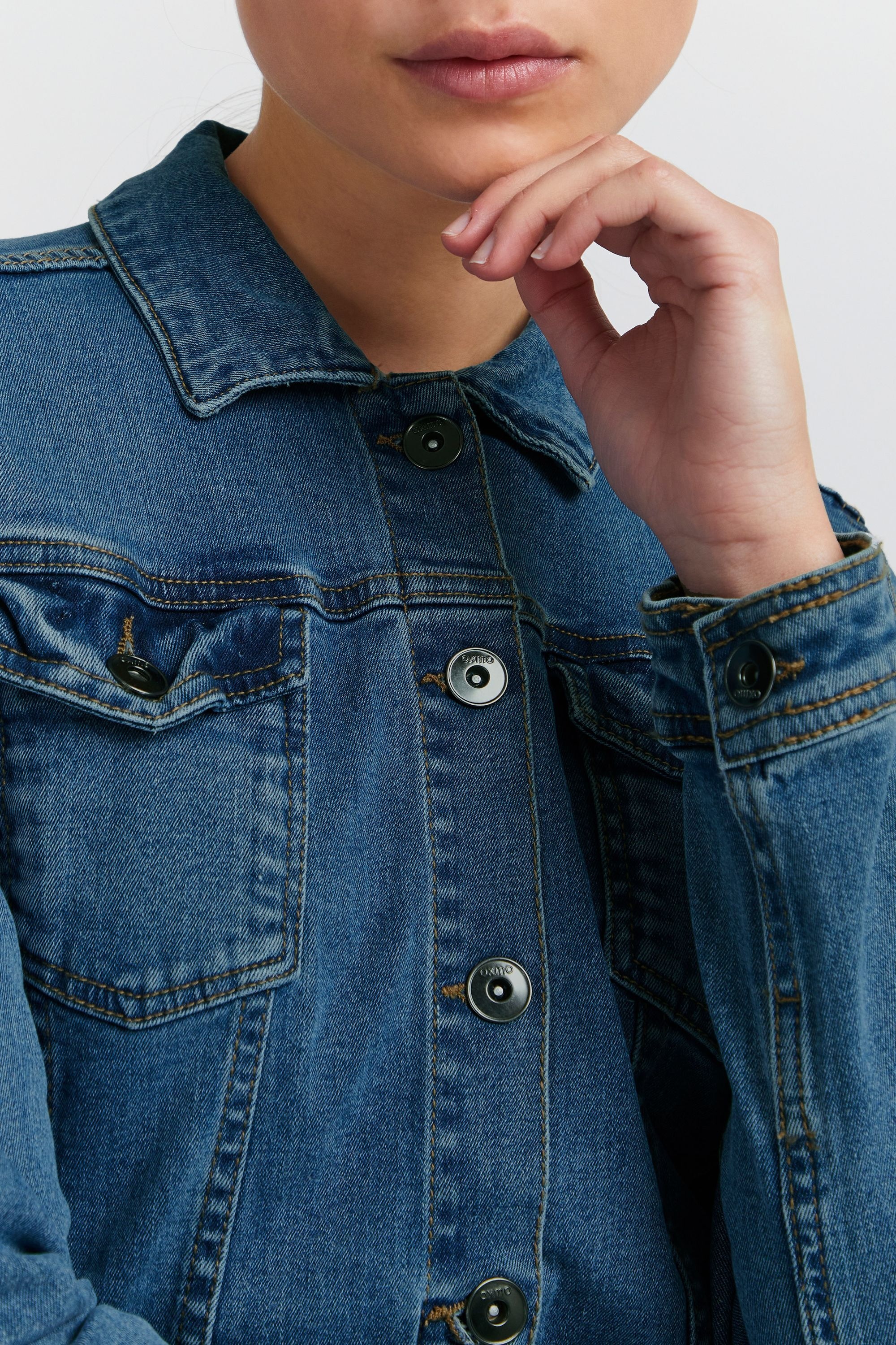 OXMO Jeansjacke »Jeansjacke OXFria«, ohne Kapuze