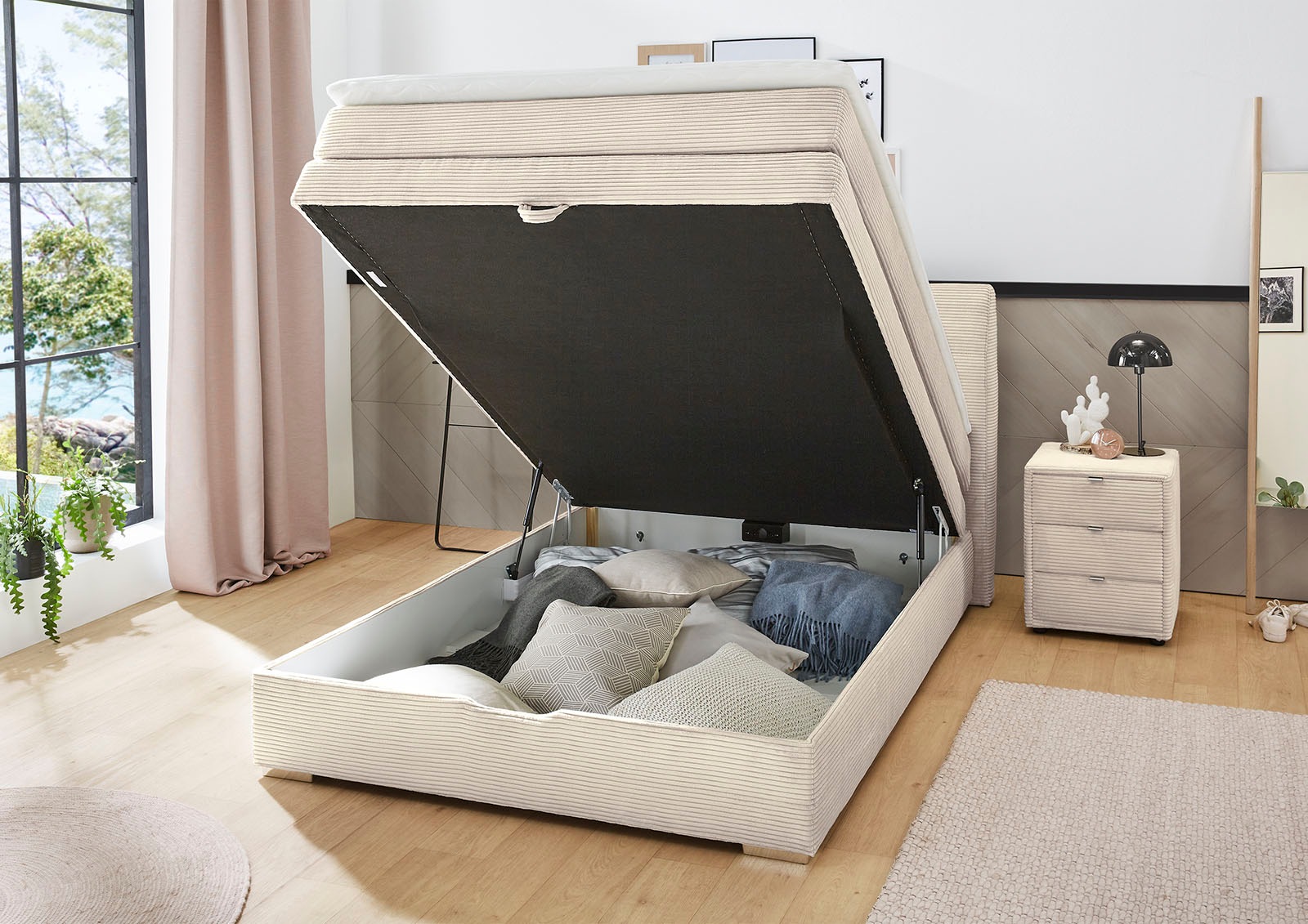 Jockenhöfer Gruppe Boxspringbett »Amelie«, mit Bettkasten und Topper, erhältlich in 120 & 140cm Breite