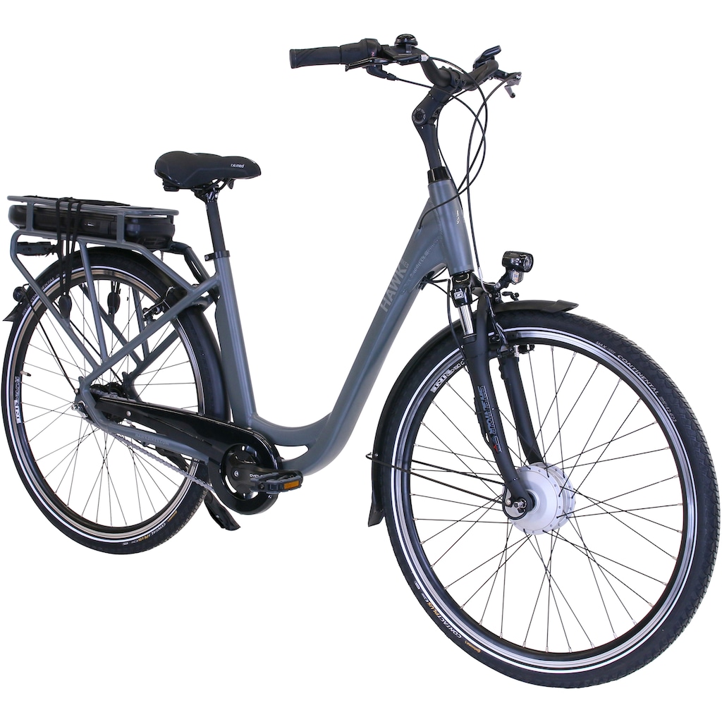 HAWK Bikes E-Bike »HAWK eCity Wave BAFANG«, 7 Gang, Shimano, Nexus 7G, Frontmotor 250 W