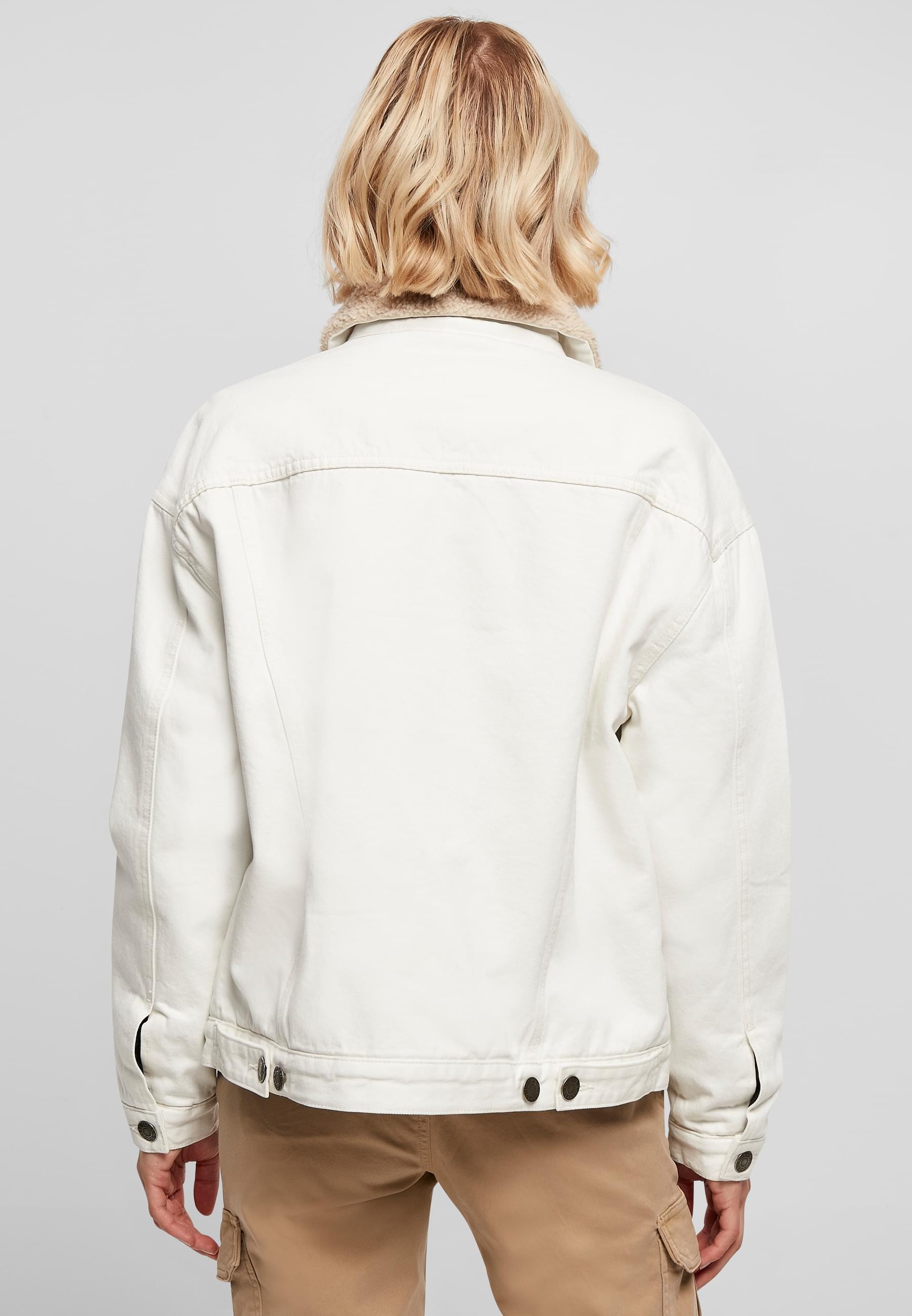 URBAN CLASSICS Jeansjacke »Urban Classics Damen Ladies Oversized Sherpa Denim Jacket«, (1 St.), ohne Kapuze