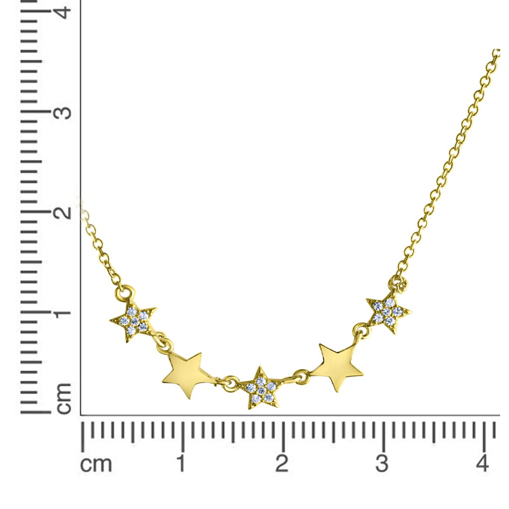 CELESTA Collierkettchen »925 Silber vergoldet Sterne Zirkonia«