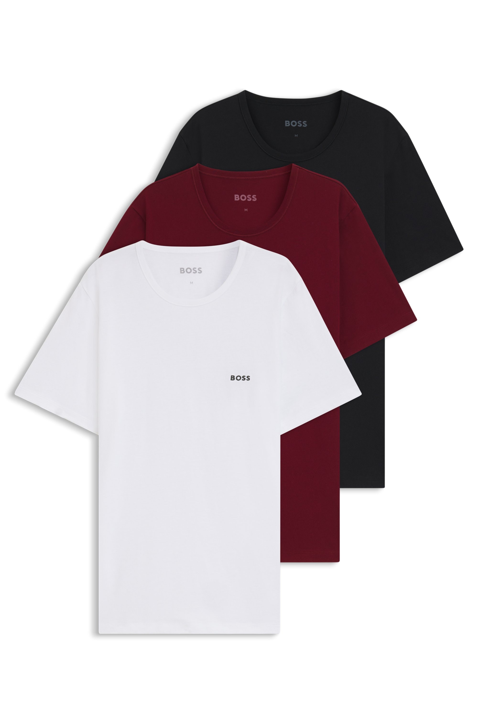 BOSS T-Shirt "TShirtRN 3P Classic", (Packung, 3 tlg.), mit BOSS Stickerei günstig online kaufen