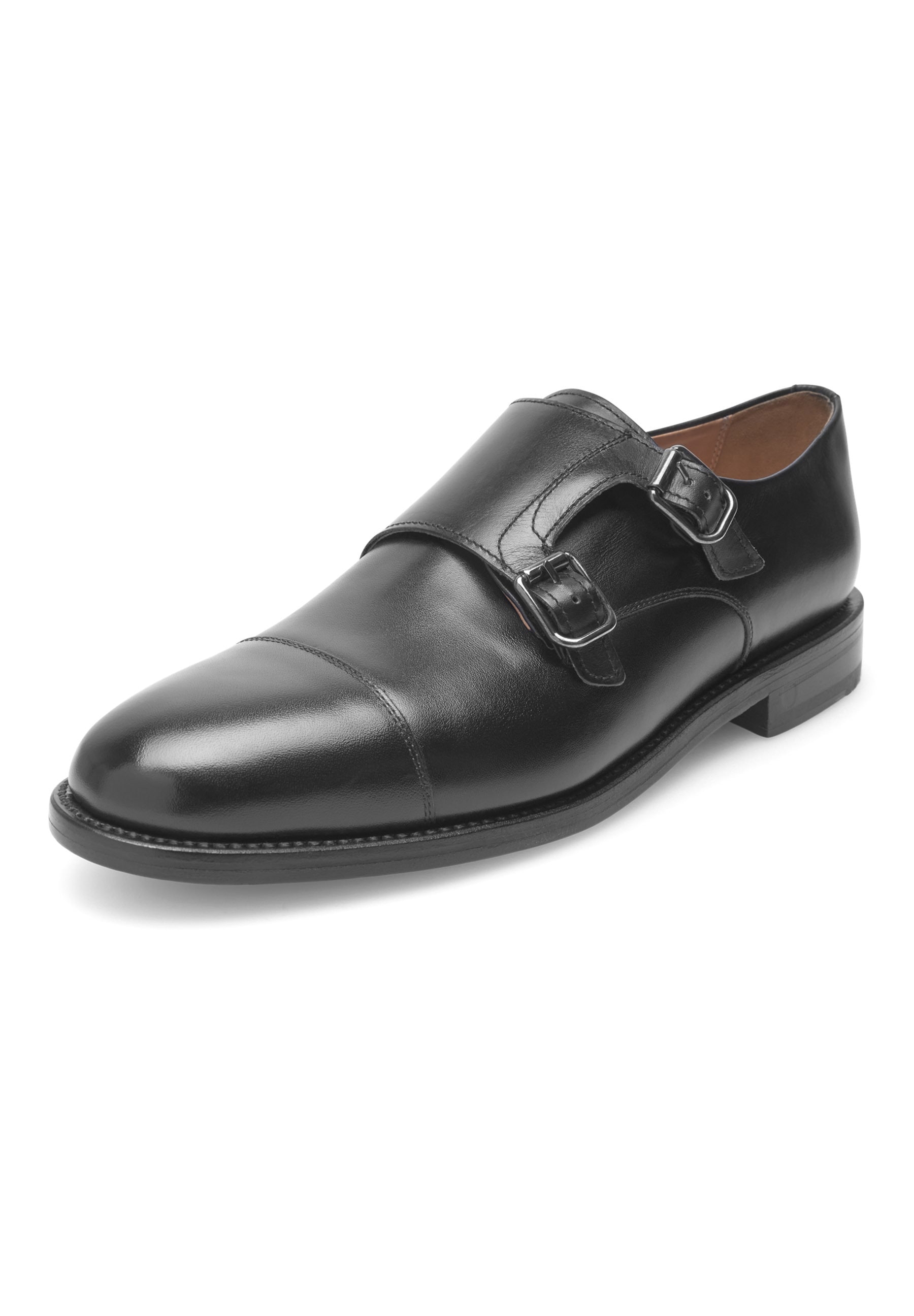 Henry Stevens "Winston CDM" Herren Businessschuh Double Monk Strap handgefertigt, Lederschuh