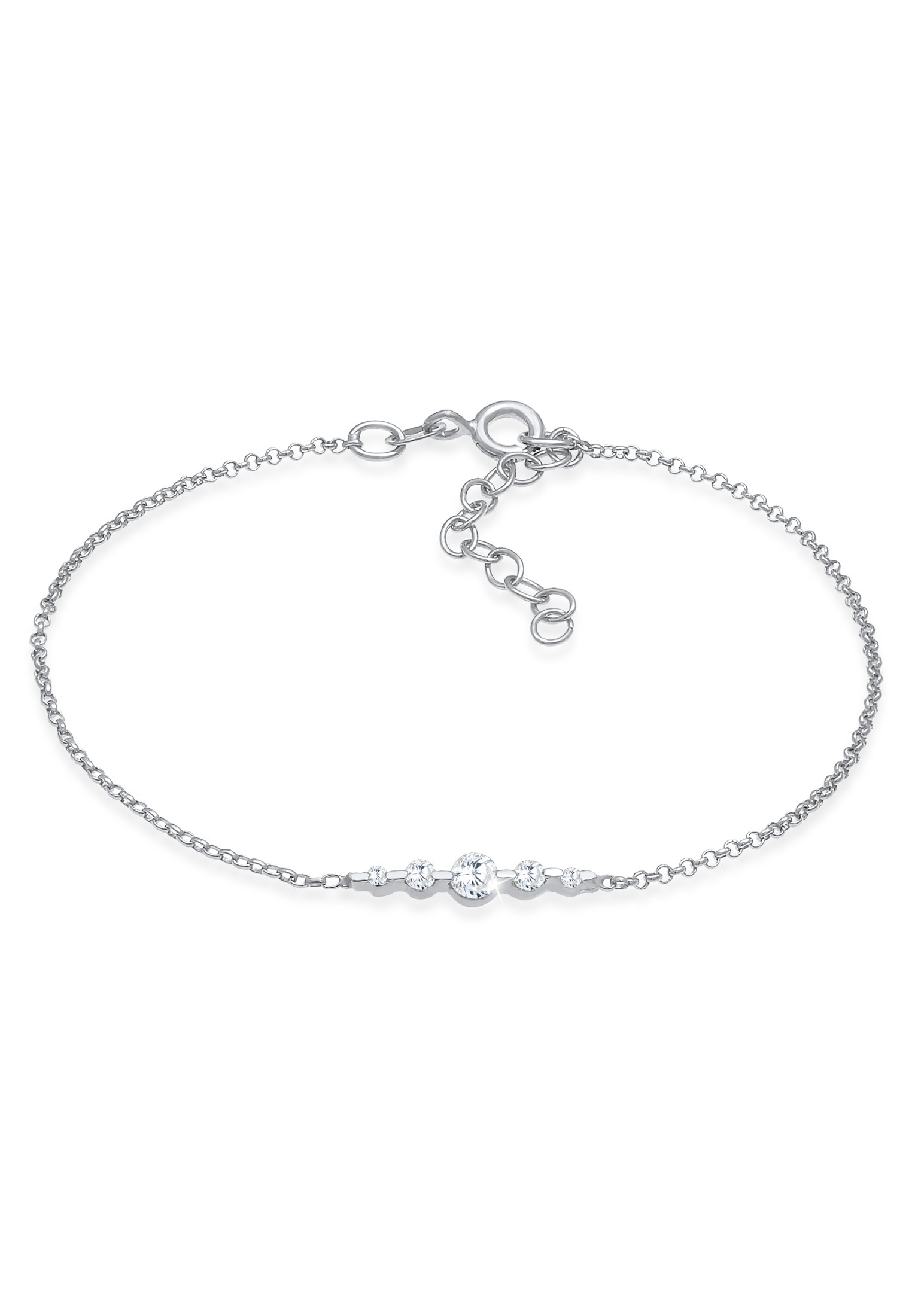 ELLI Damen Armkette "Armband Klassisch Funkelnd Zirkonia Kristalle 925 Silber", Silber 925 (Sterlingsilber), silber, Silber 925 (Sterlingsilber),