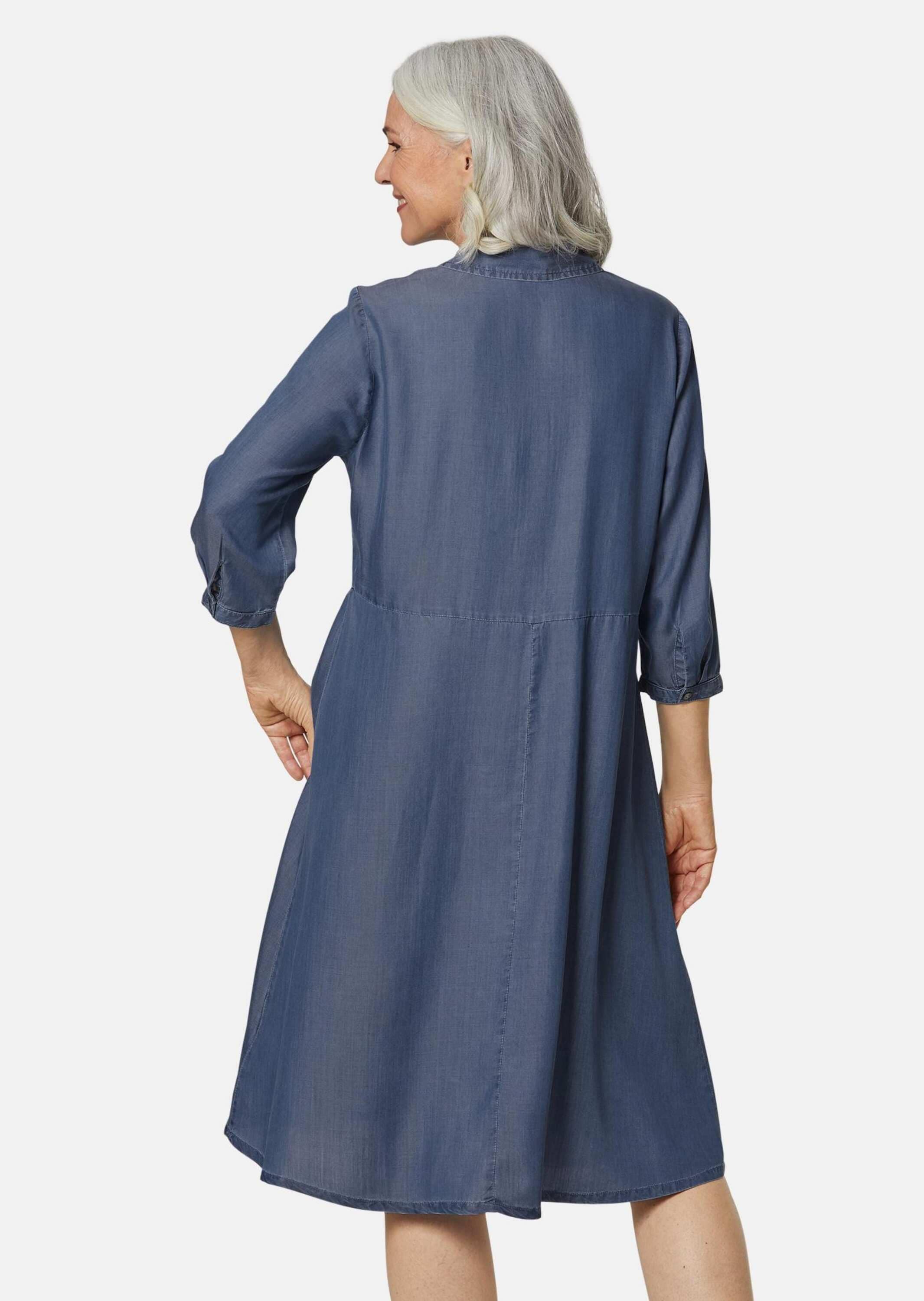GOLDNER Midikleid »Kleid Kleid mit Hemdblusenkragen«