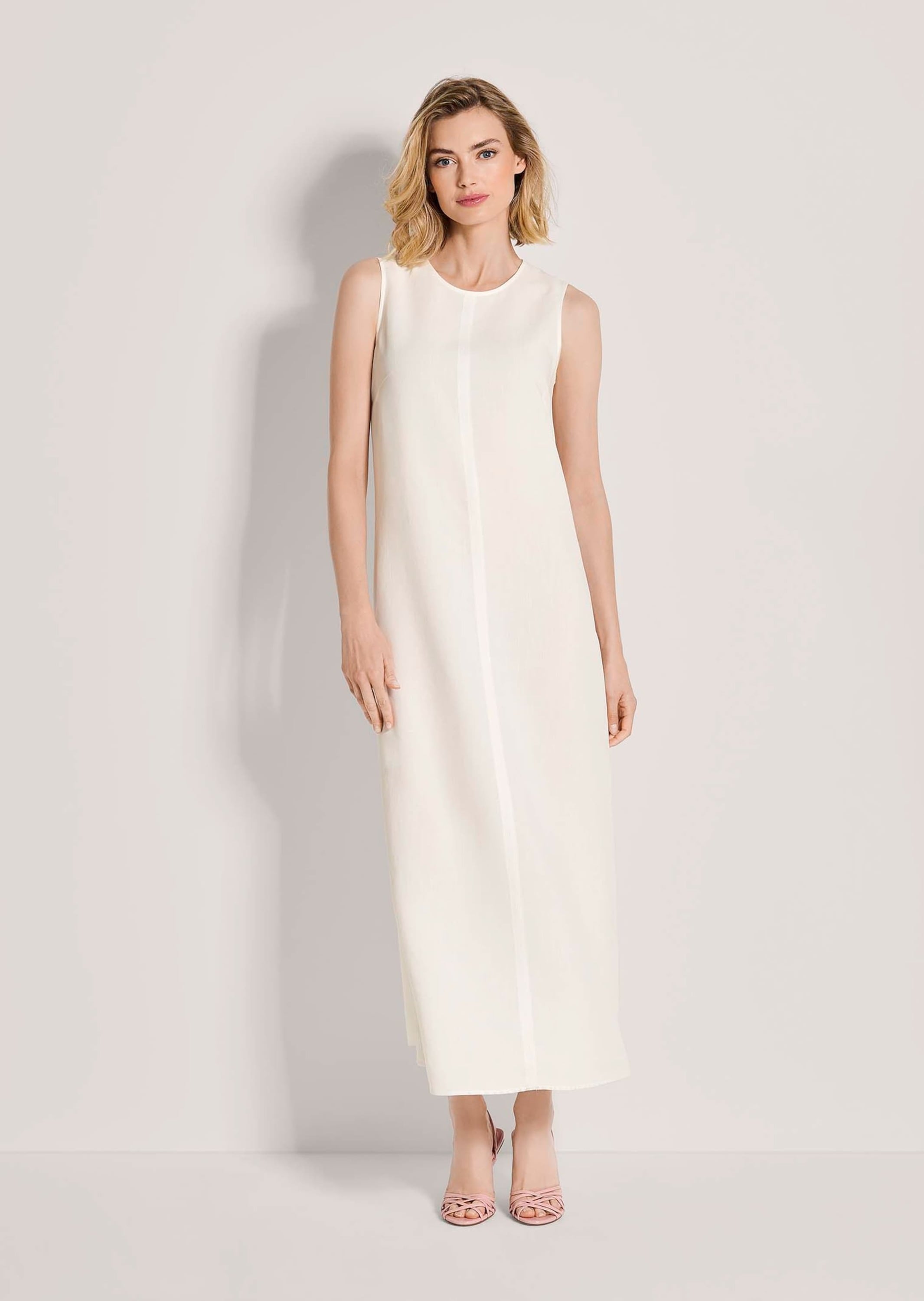 MADELEINE Midikleid "Maxikleid Viskosekleid mit Rundhals" Minimal tailliert günstig online kaufen