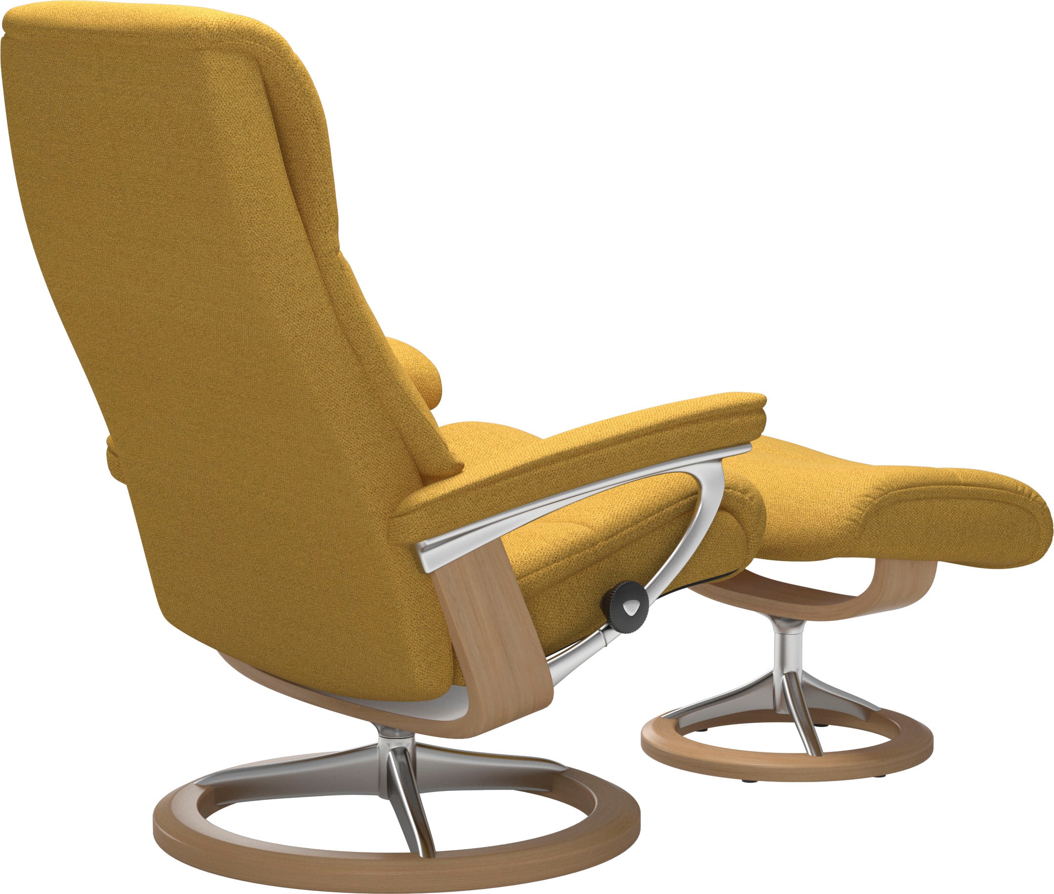 Stressless® Relaxsessel »View«, (Set, Relaxsessel mit Hocker), mit Signature Base, Größe M,Gestell Eiche