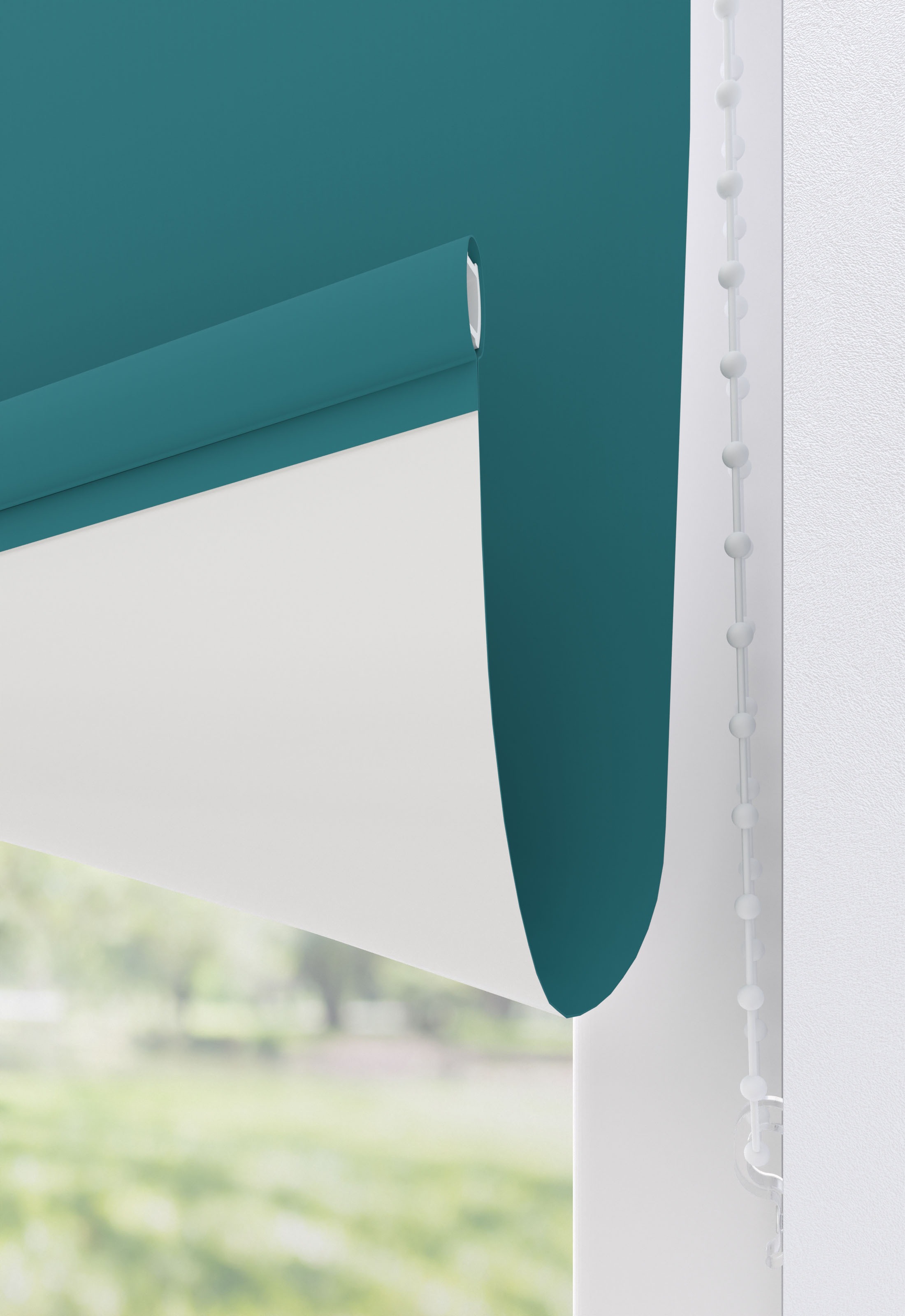 Thumbnail - my home Rollo "Ina" abdunkelnd Hitzeschutz Wärmedämmung energiesparend mit Bohren/ohne Bohren freihängend weiße Rückse...