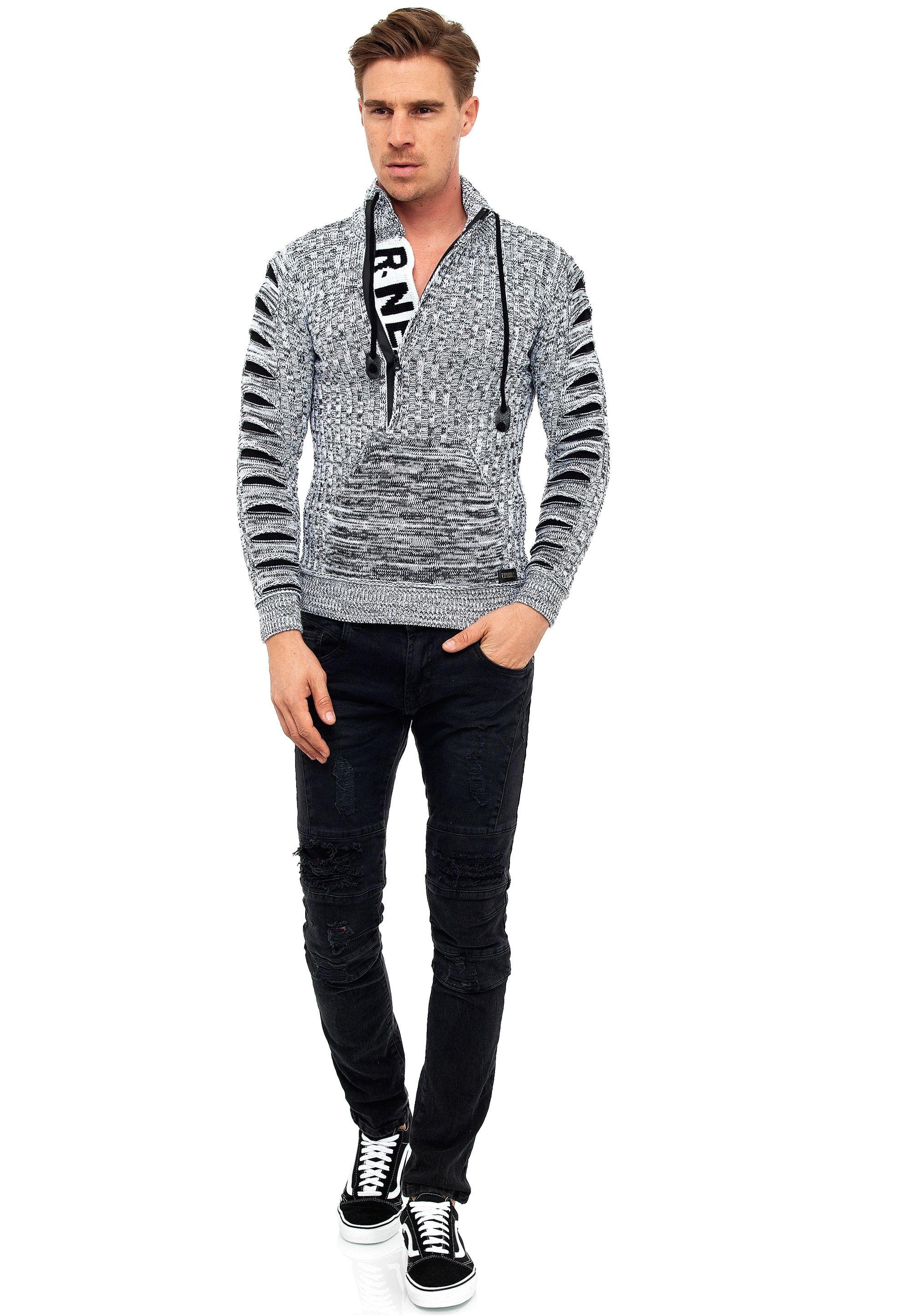 Rusty Neal Strickpullover, mit stylischem Ausschnitt