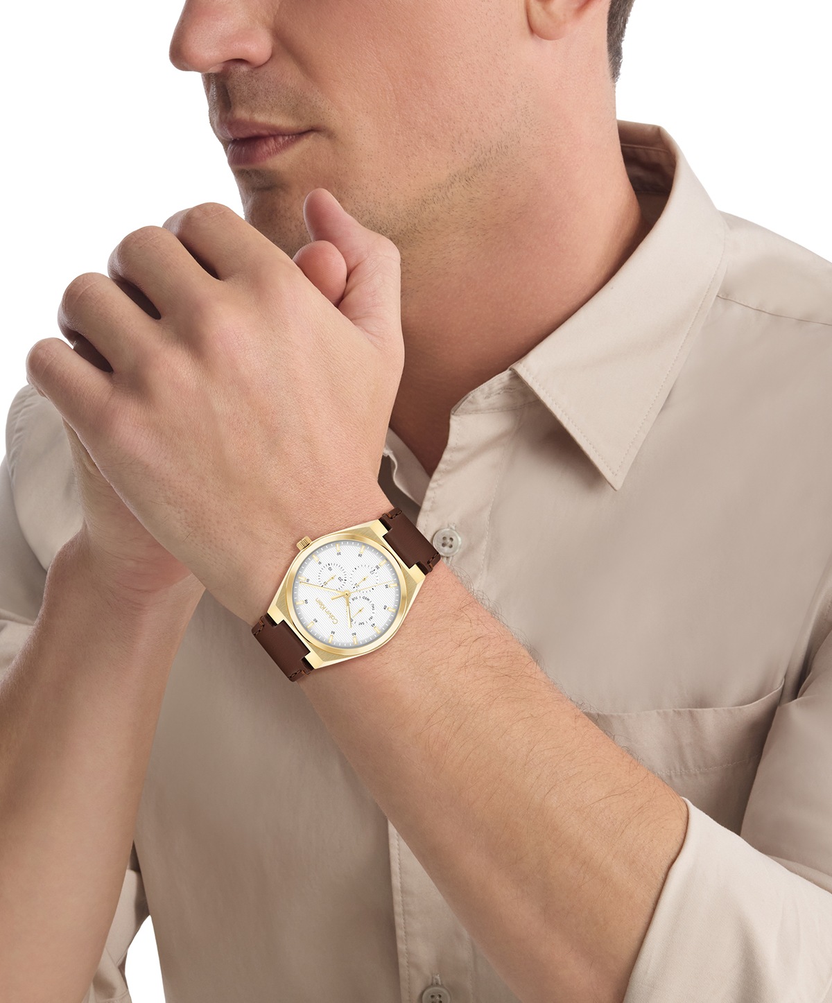 Calvin Klein Multifunktionsuhr »CK MOTION«, Quarzuhr, Armbanduhr, Damenuhr, Herrenuhr, Lederarmband, analog