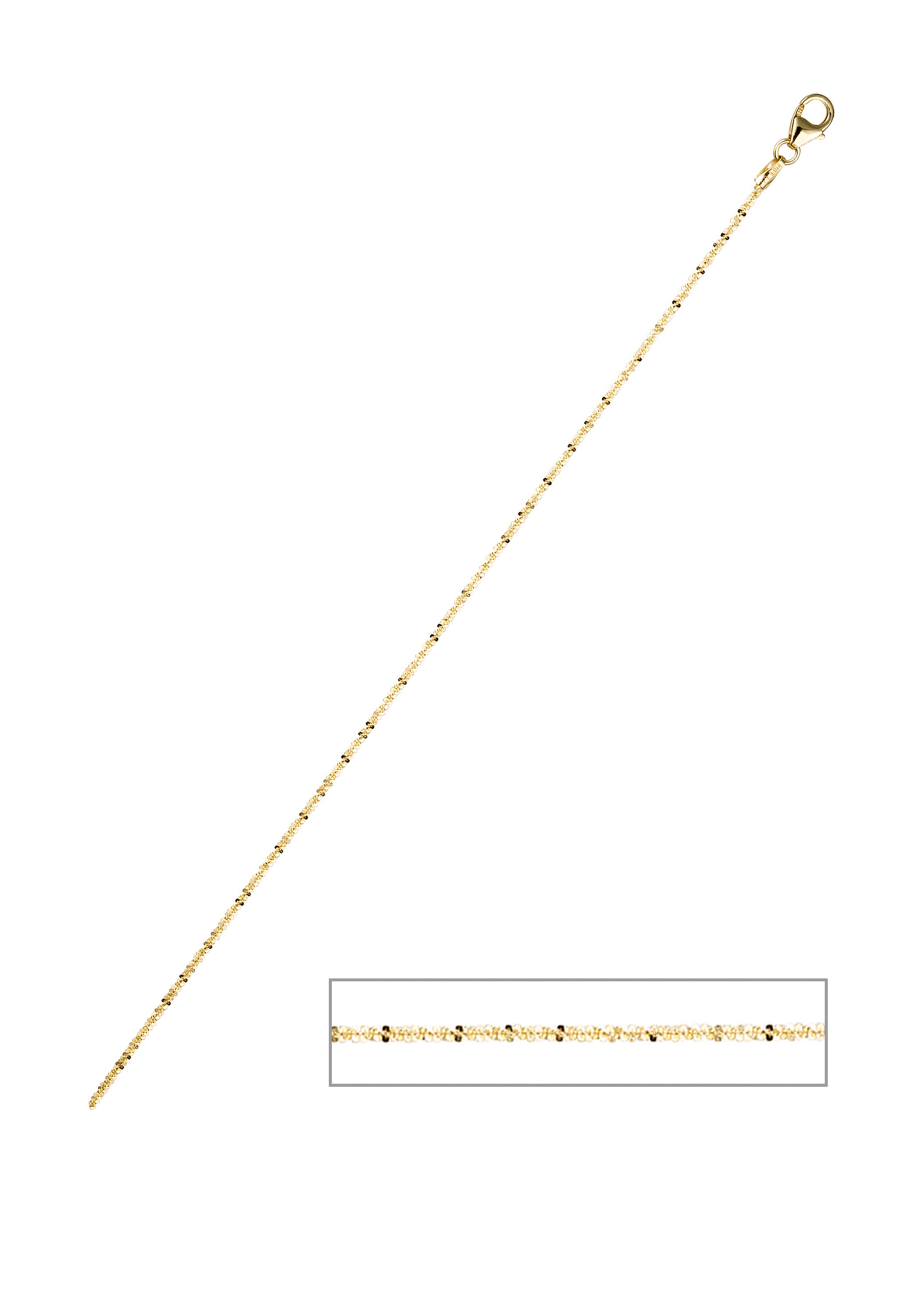 JOBO Criss-Cross Necklace Yellow Gold 42cm 2