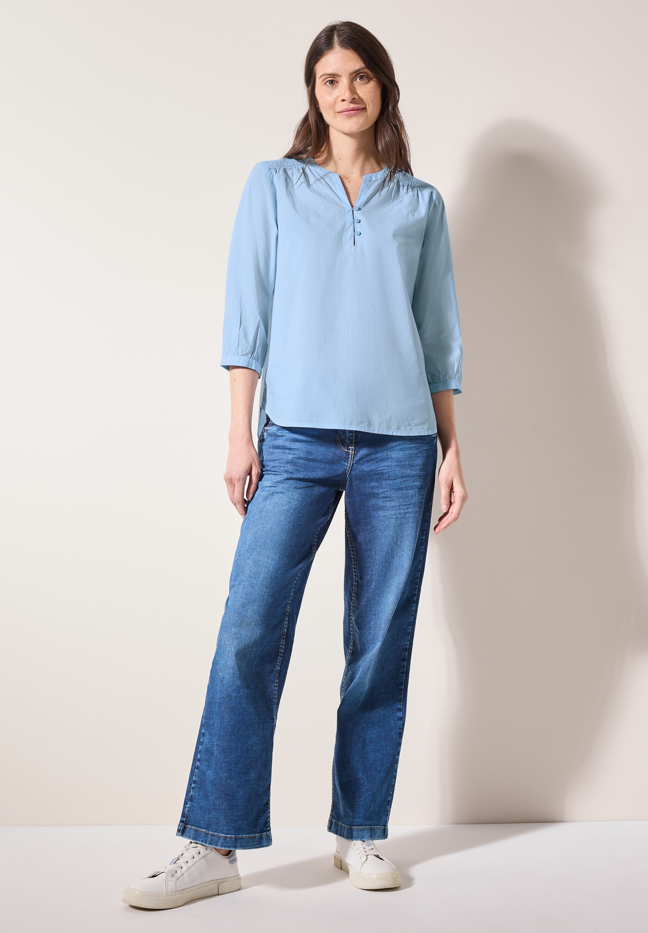 Thumbnail - Cecil Shirtbluse mit Smok-Detail am dem Schultern