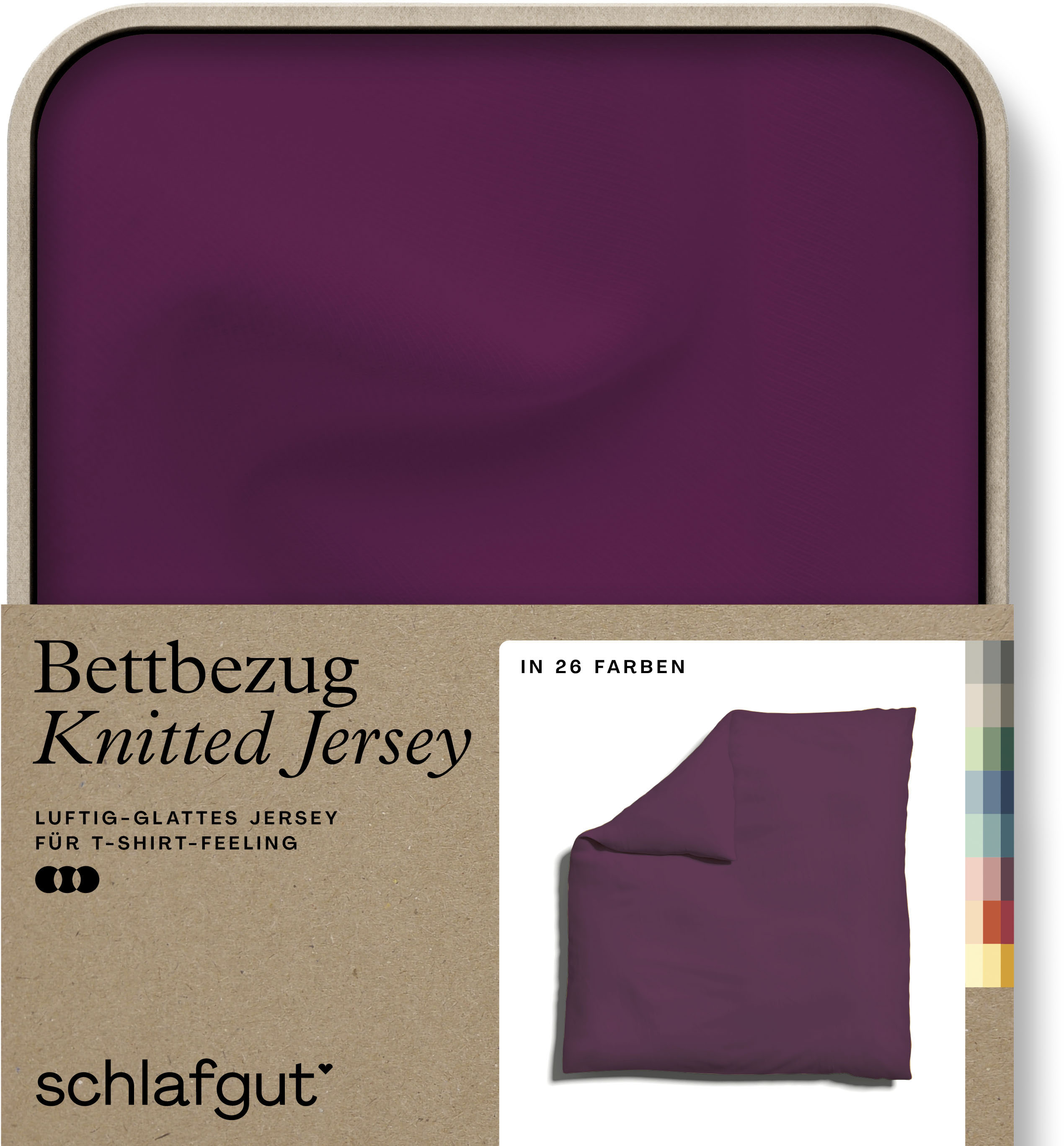 Schlafgut "Premium Bettbezug Knitted Jersey (1 St)" Ton-in-Ton Reißverschluss, Bio-Baumwolle mit Elasthan, Uni, OEKO Tex