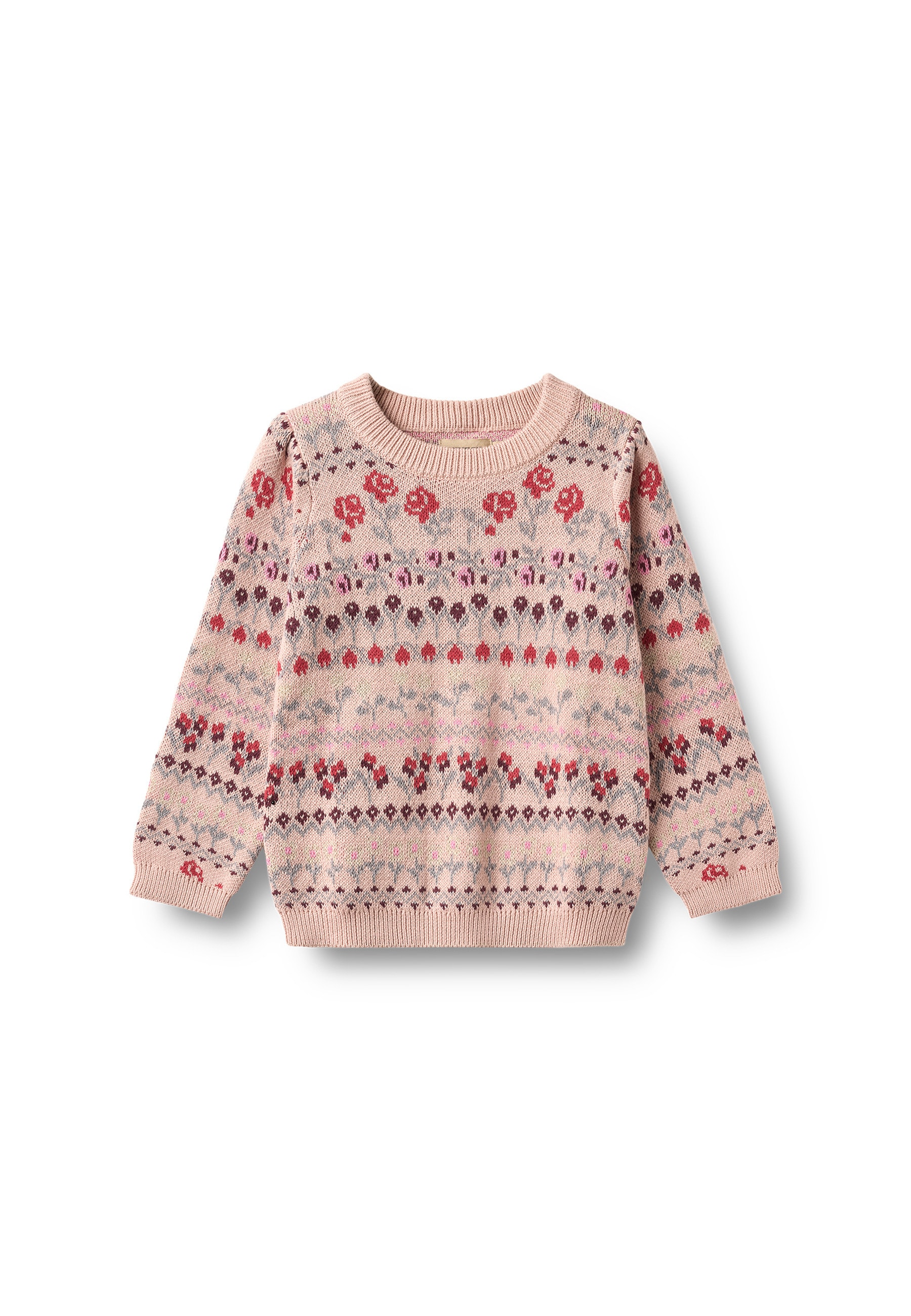 WHEAT Mädchen Sweater "WHEAT Jacquard Pullover Mikmak"dim rose, Gr. 104, 100% Baumwolle, Sweatshirts